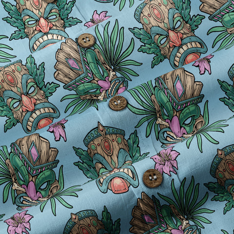 Tribal Tiki Hawaiian Shirt, Summer Vibes Aloha Hawaii Shirt