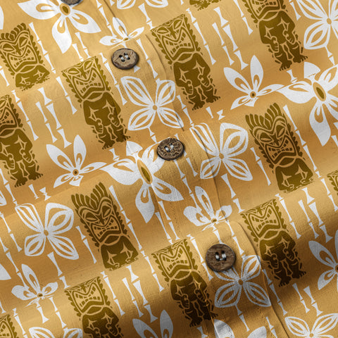 Tiki Hibiscus Flowers Hawaii Shirt