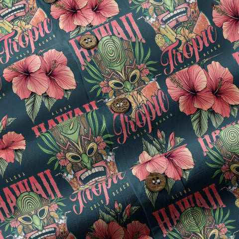 Tiki Hawaii Tropic Hawaiian Shirt