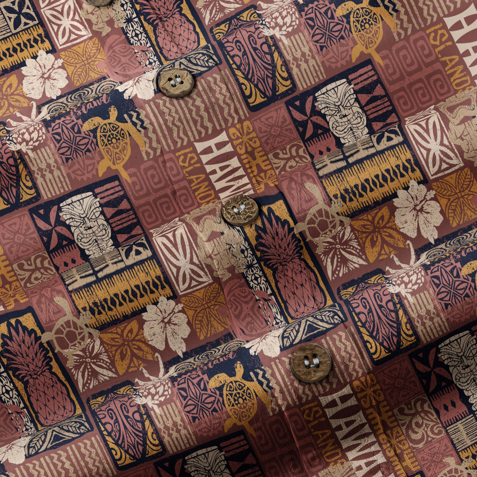 Tribal Tiki Hawaiian Style Tribal Motif Hawaii Shirt