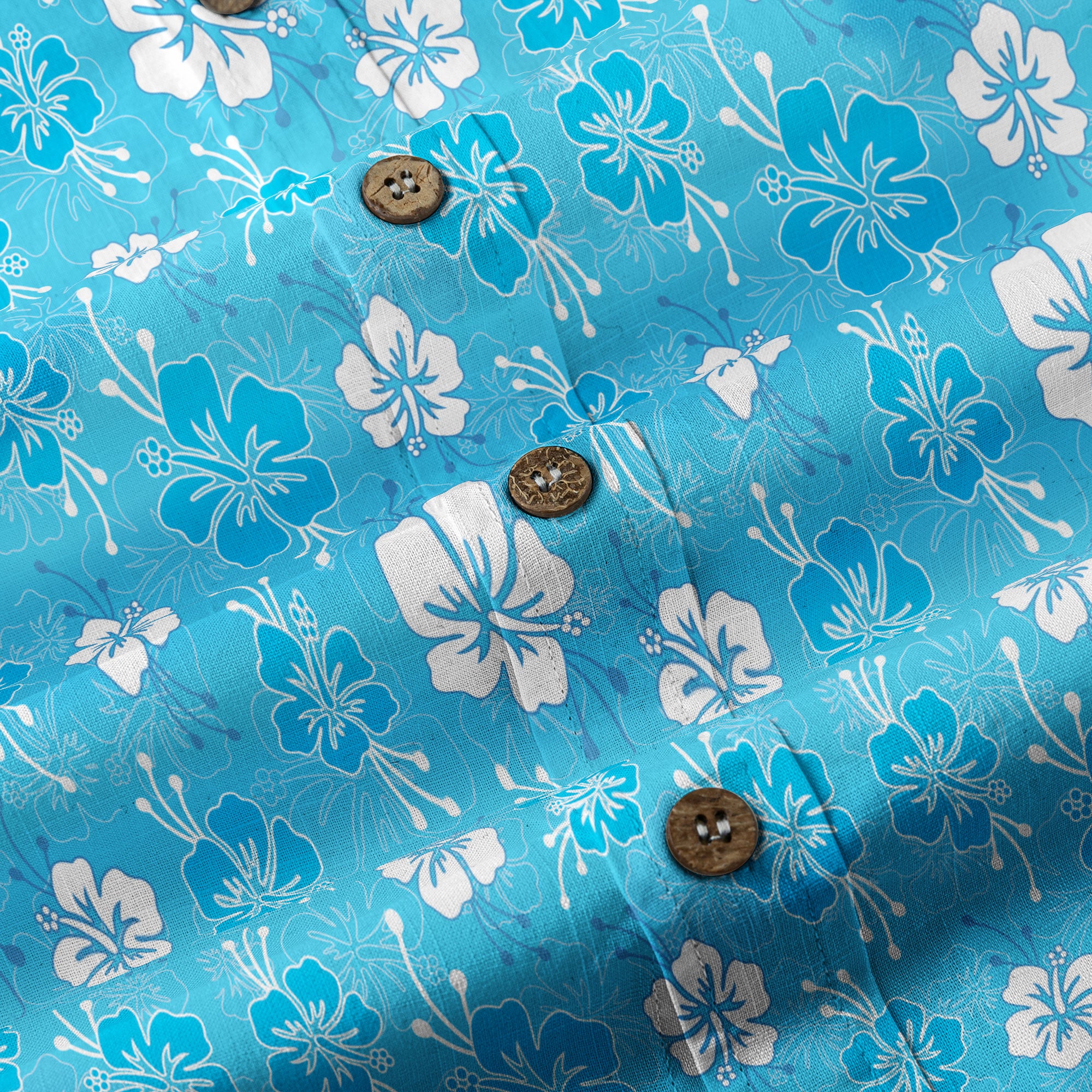 Hibiscus Floral Pattern Button Up Hawaii Shirt