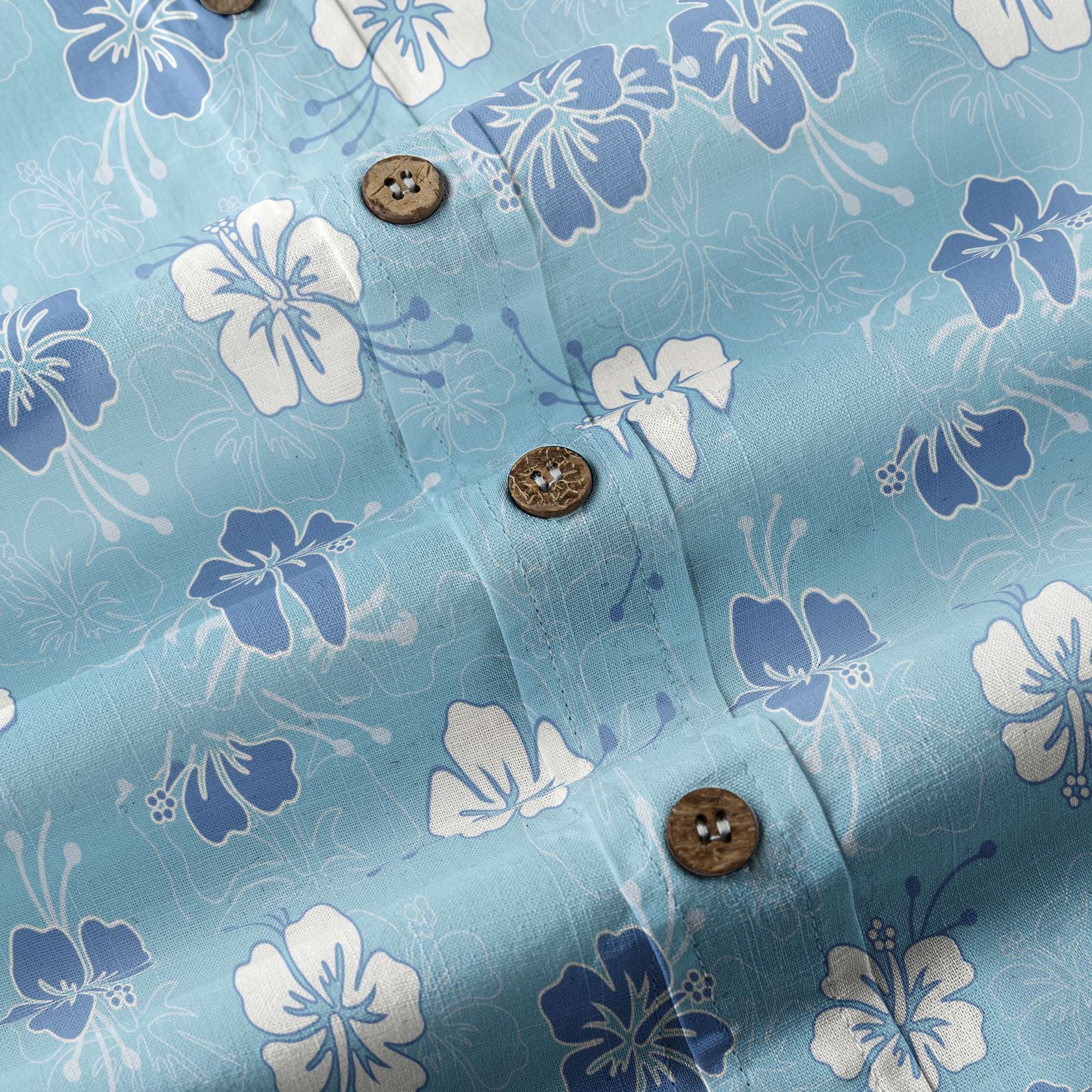 Hibiscus Floral Pattern Button Up Hawaii Shirt