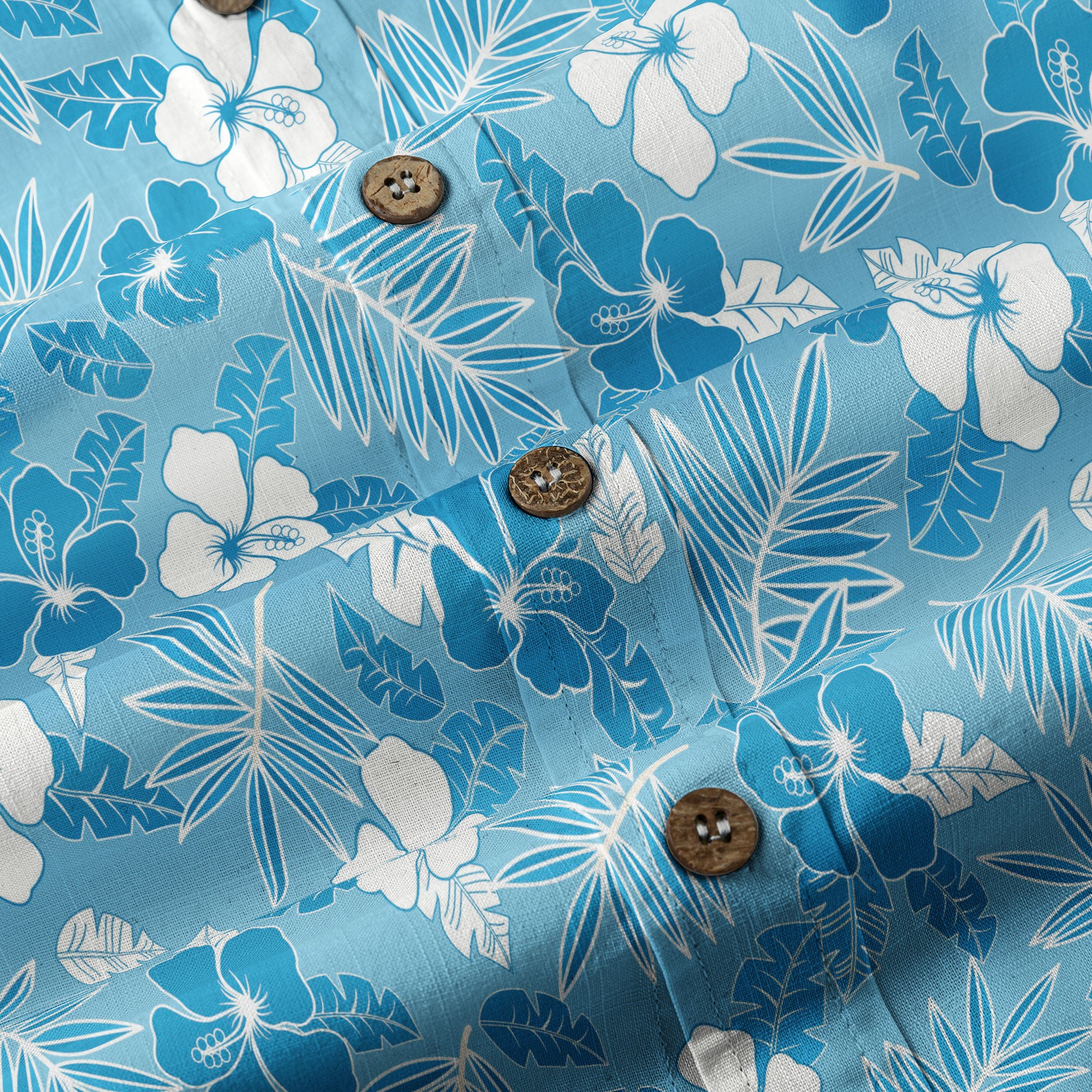 Hibiscus Floral Pattern Button Up Hawaii Shirt