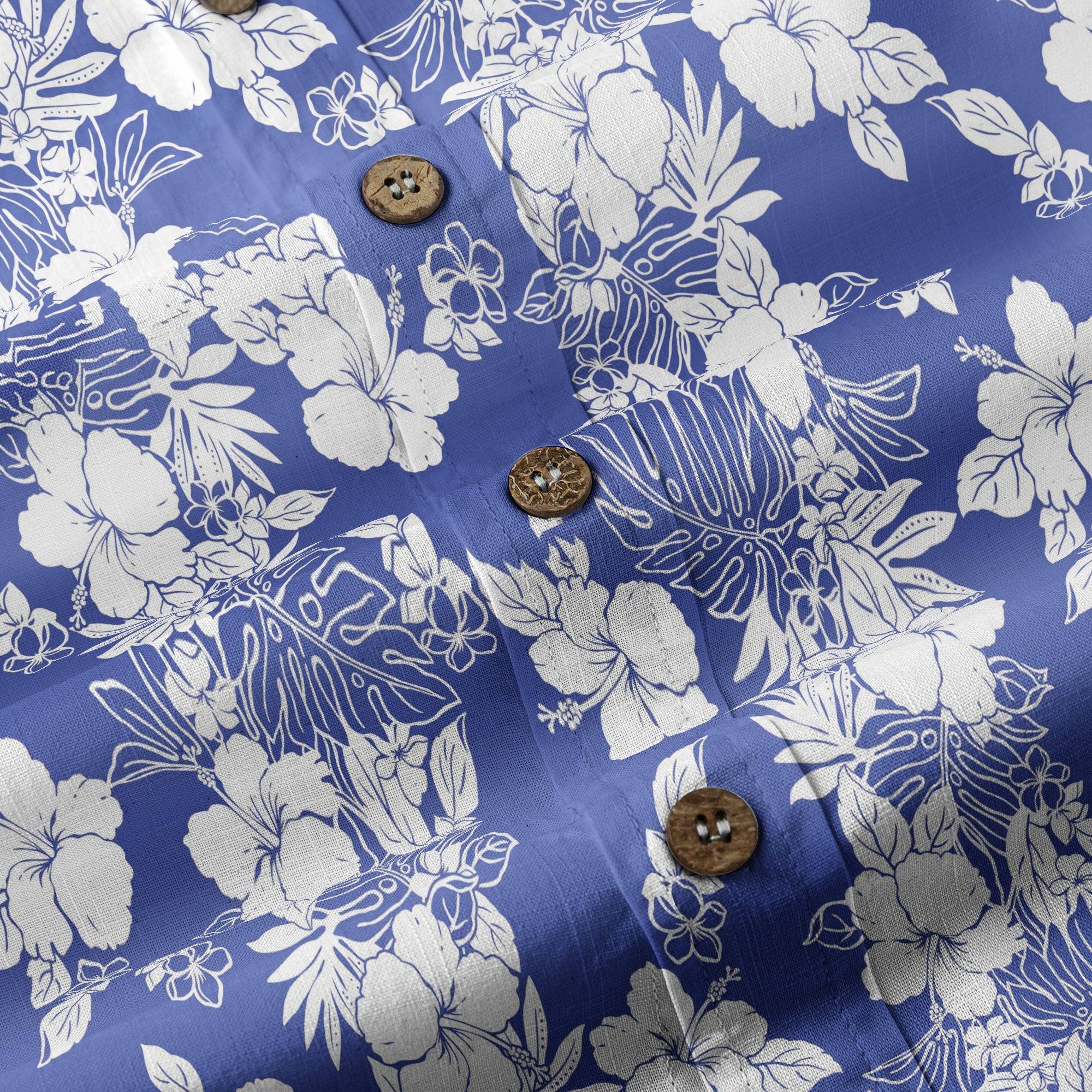 Hibiscus Floral Pattern Button Up Hawaii Shirt