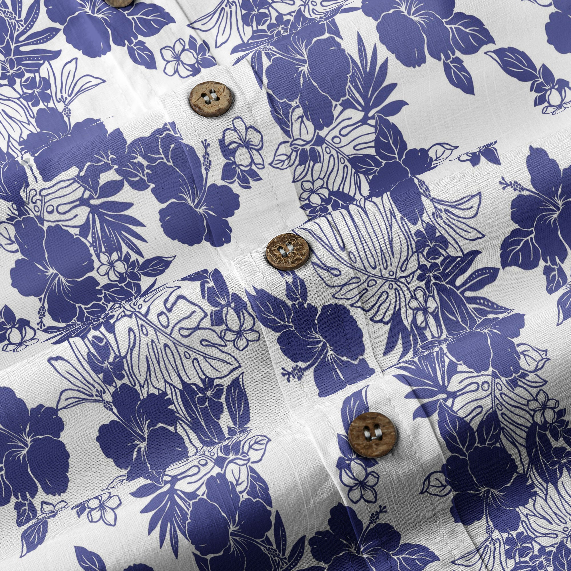 Hibiscus Floral Pattern Button Up Hawaii Shirt