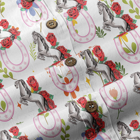 Horseshoes Rose Kentucky Hawaiian Shirt Derby Day