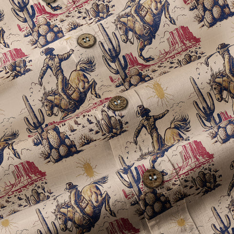 Cowboy Cactus Hawaiian Shirt Wild West Tree Shirt