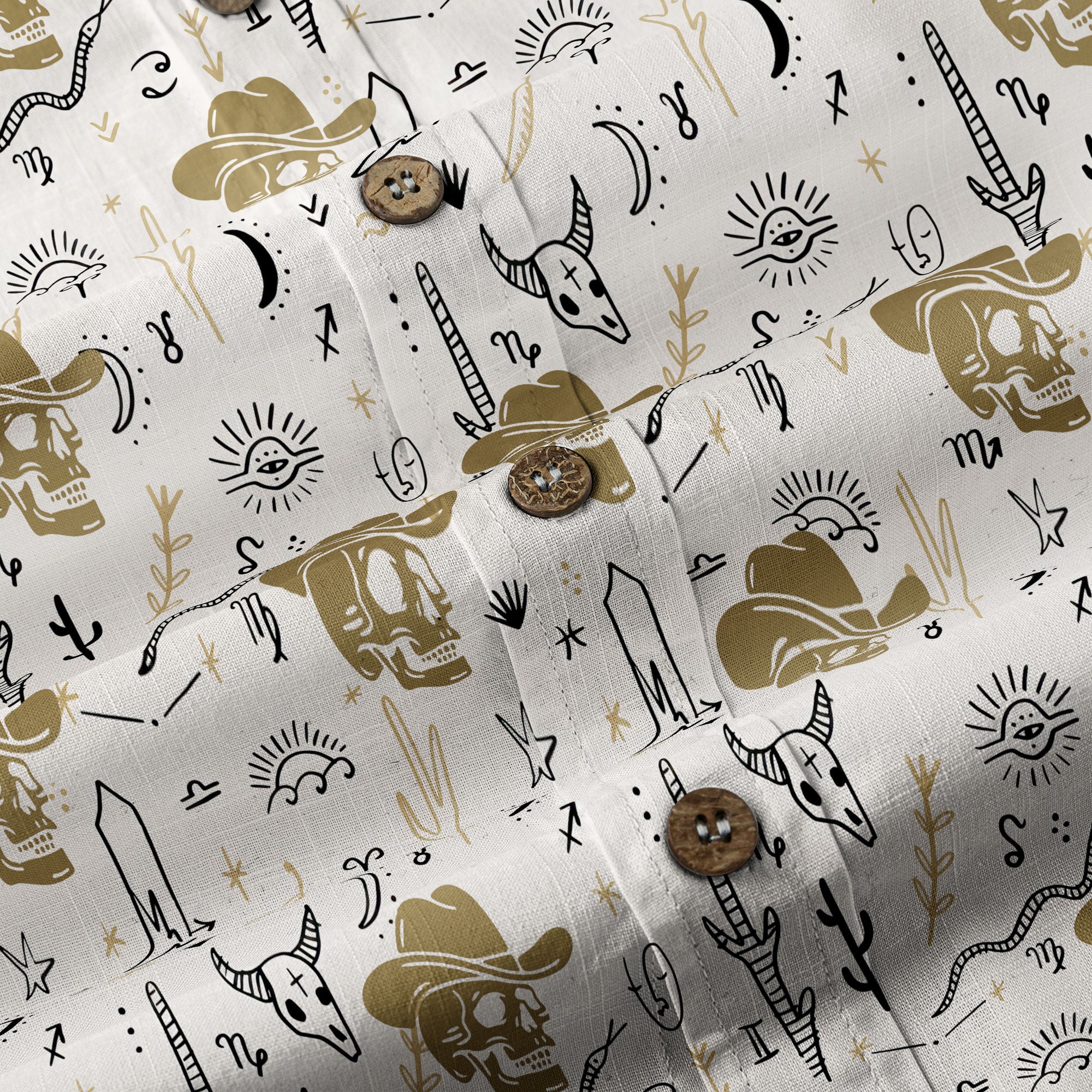 Western Skull Hawaiian Shirt Tropical Summer Vacation