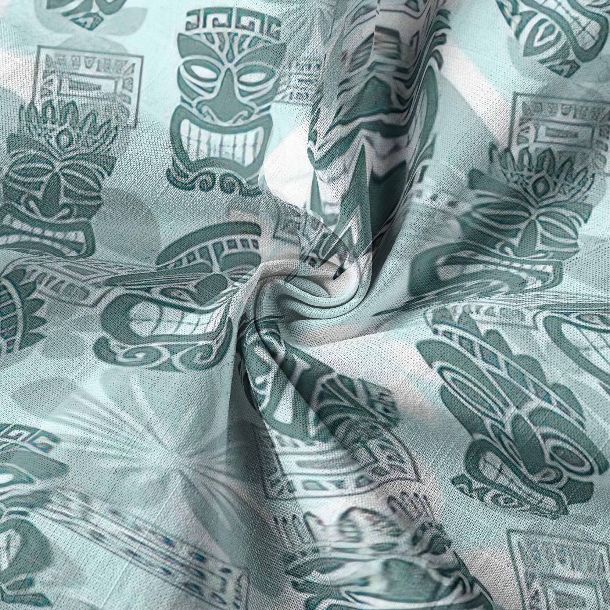 Colorful Tiki Hawaiian Shirt, Tribal Tiki Hibiscus Hawaiian Shirt
