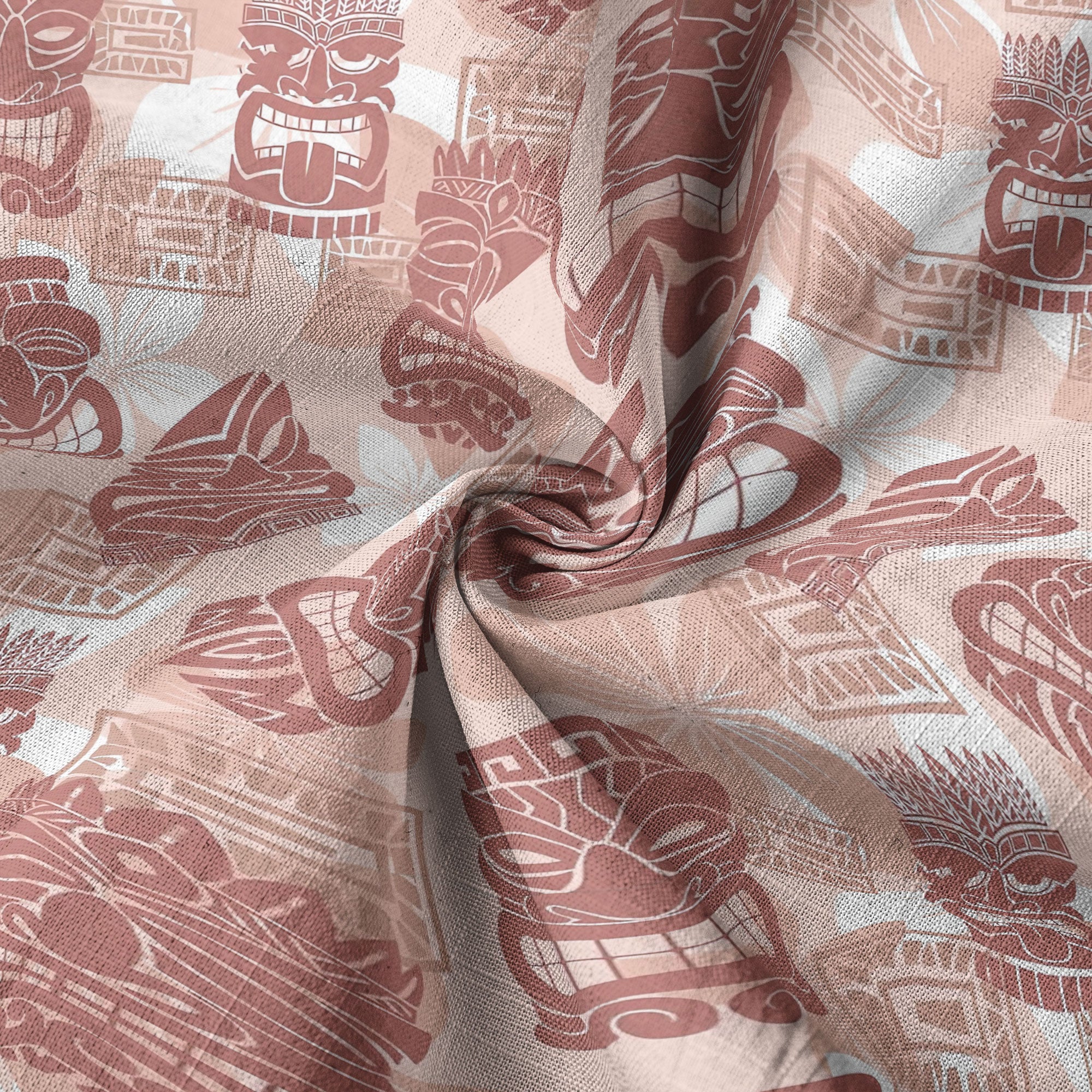 Colorful Tiki Hawaiian Shirt, Tribal Tiki Hibiscus Hawaiian Shirt