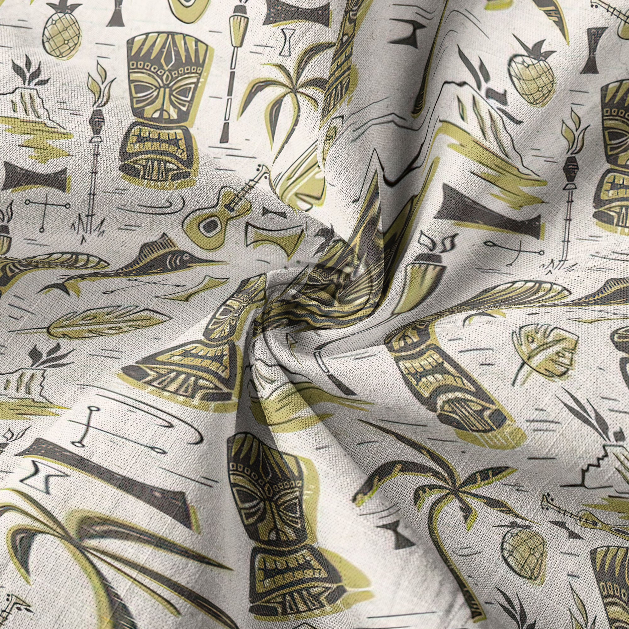 Retro Mid Century Modern Tiki Hawaii Shirt, Tropical Tiki Hawaii Shirt