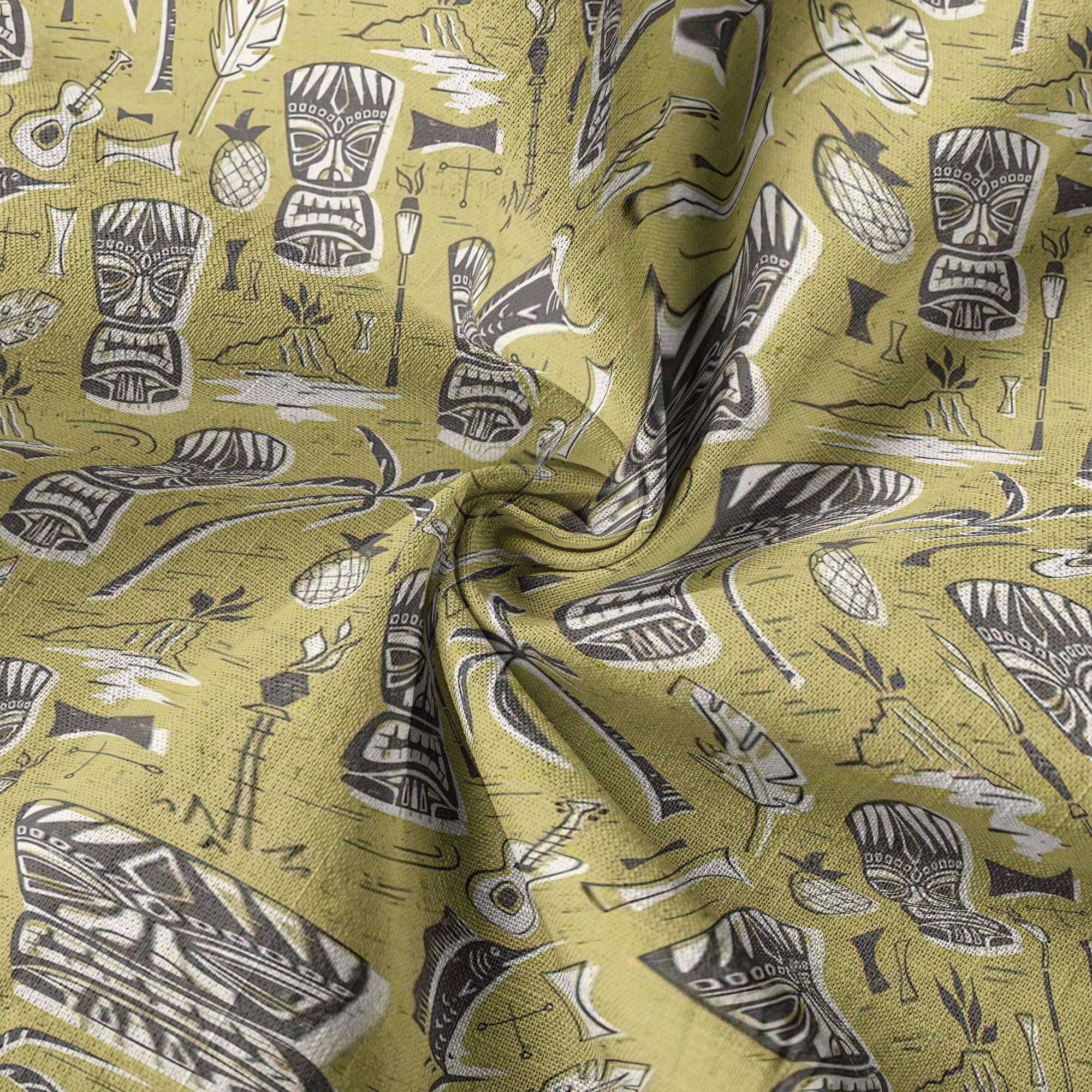Retro Mid Century Modern Tiki Hawaii Shirt, Tropical Tiki Hawaii Shirt
