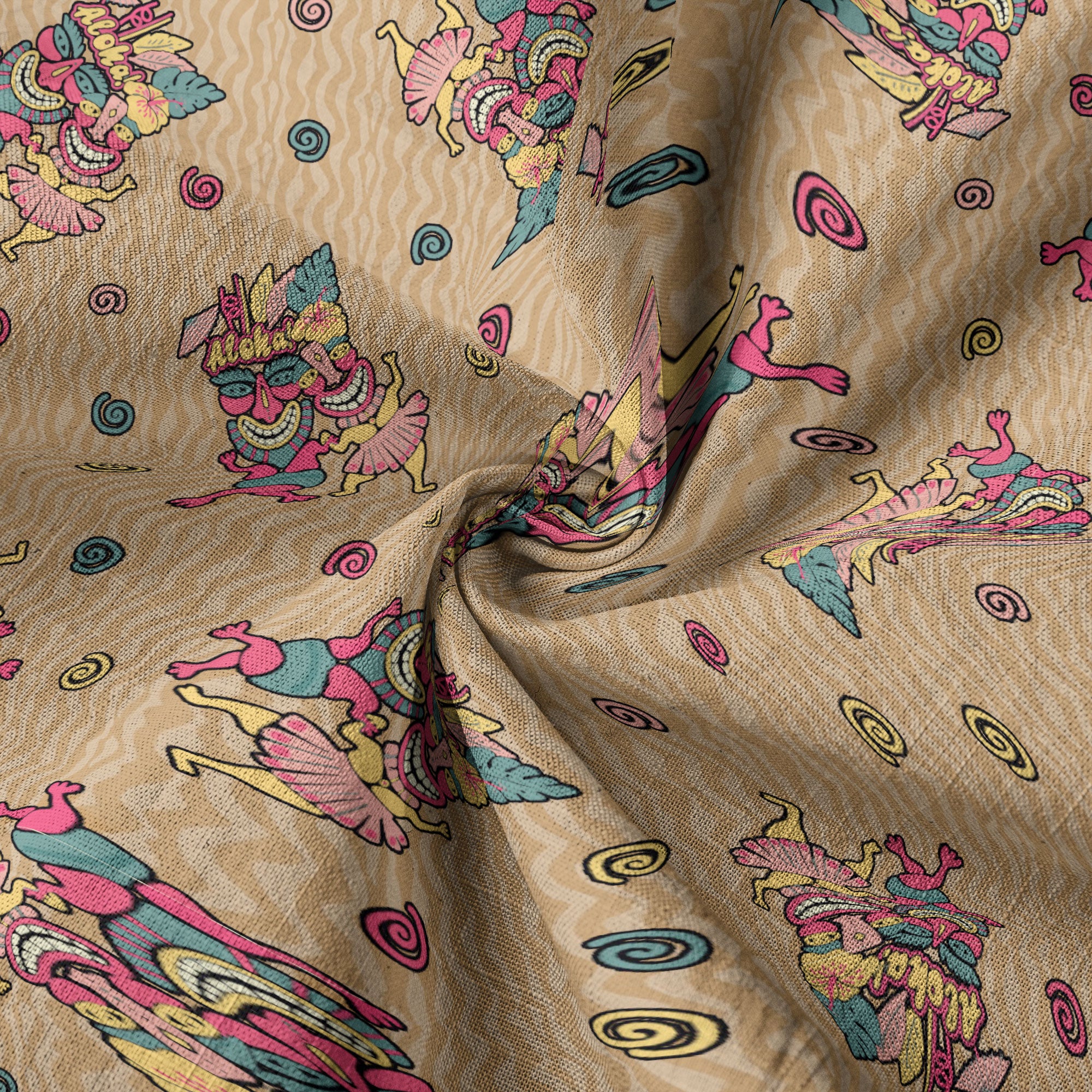 Hula Dancing Tiki Hibiscus Flower Hawaii Shirt