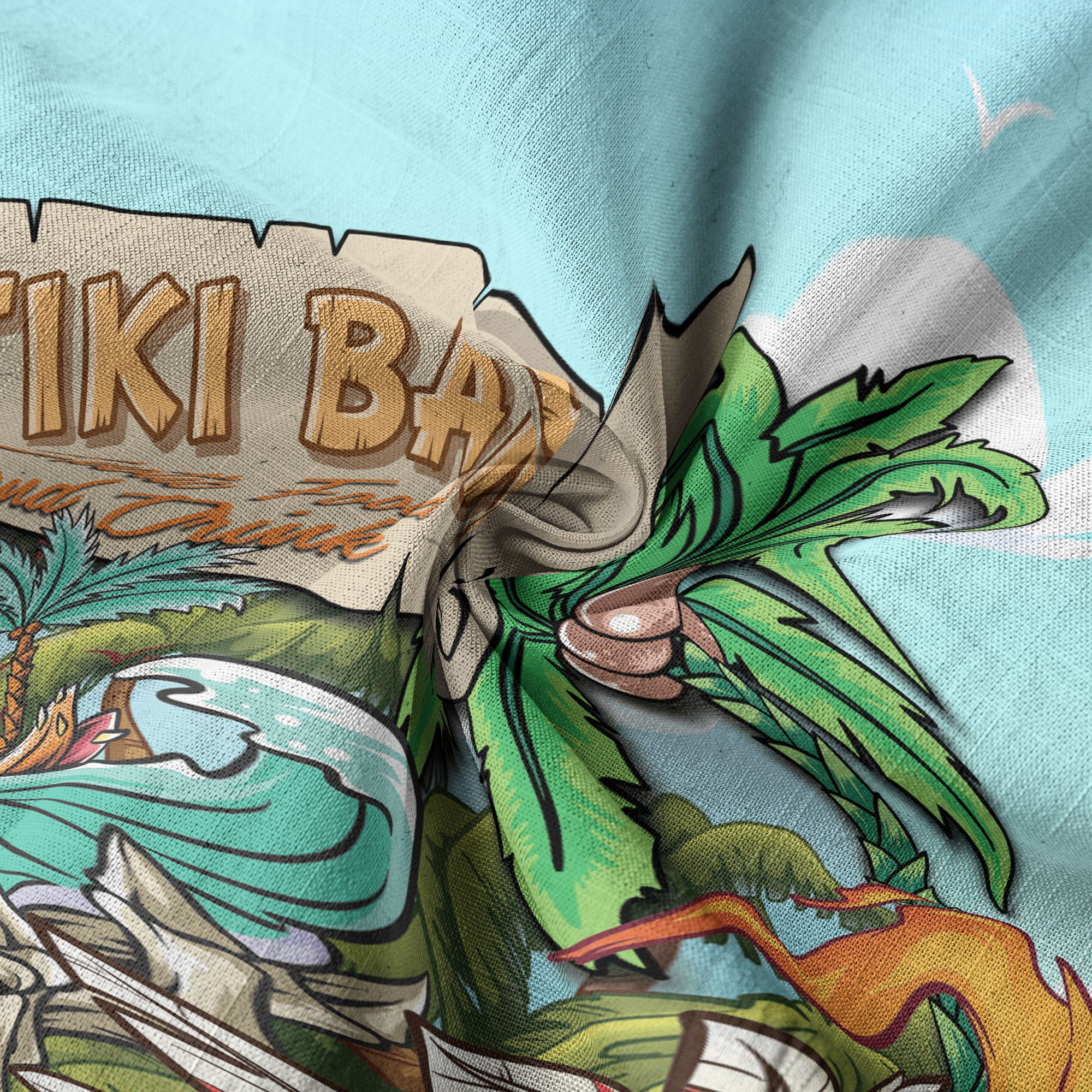 3D Tiki Head Hawaii Shirt, Tiki Bar Hibiscus Flowers Hawaiian Shirt