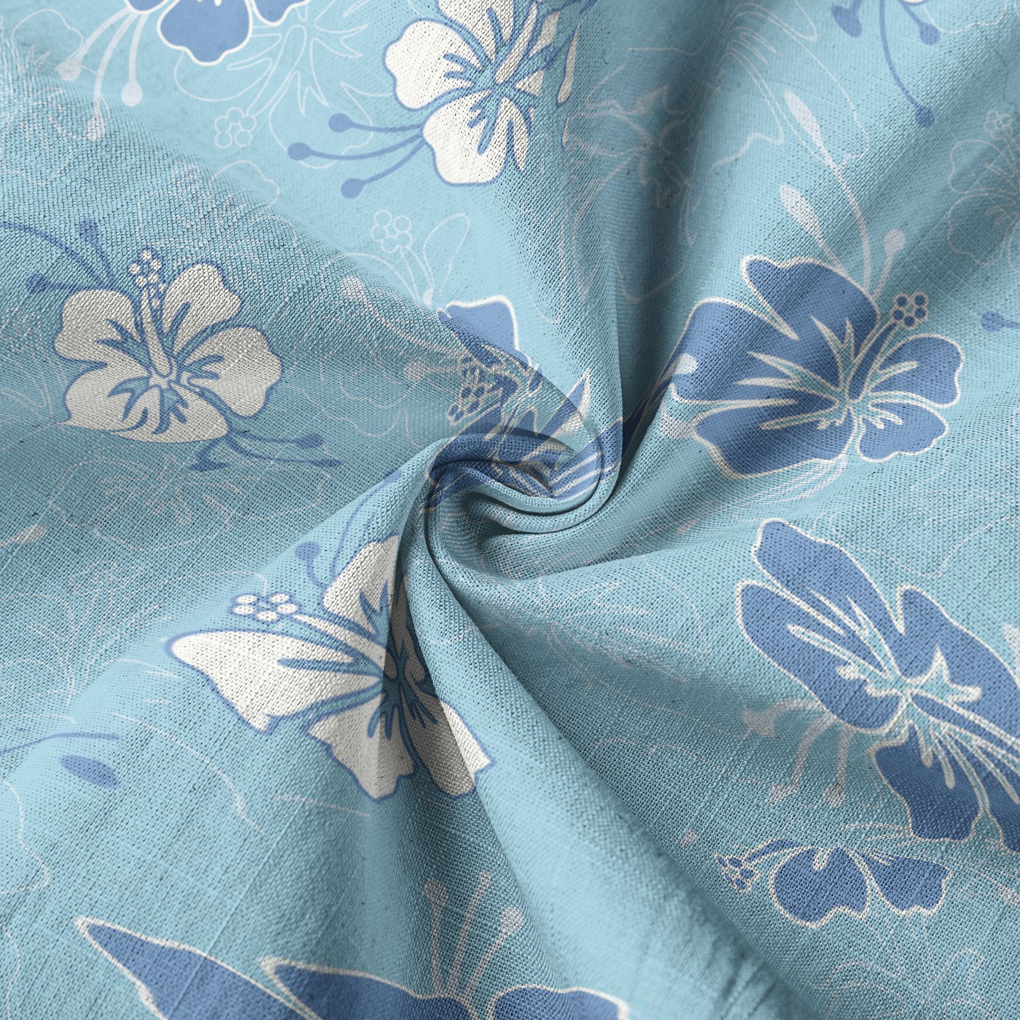 Hibiscus Floral Pattern Button Up Hawaii Shirt