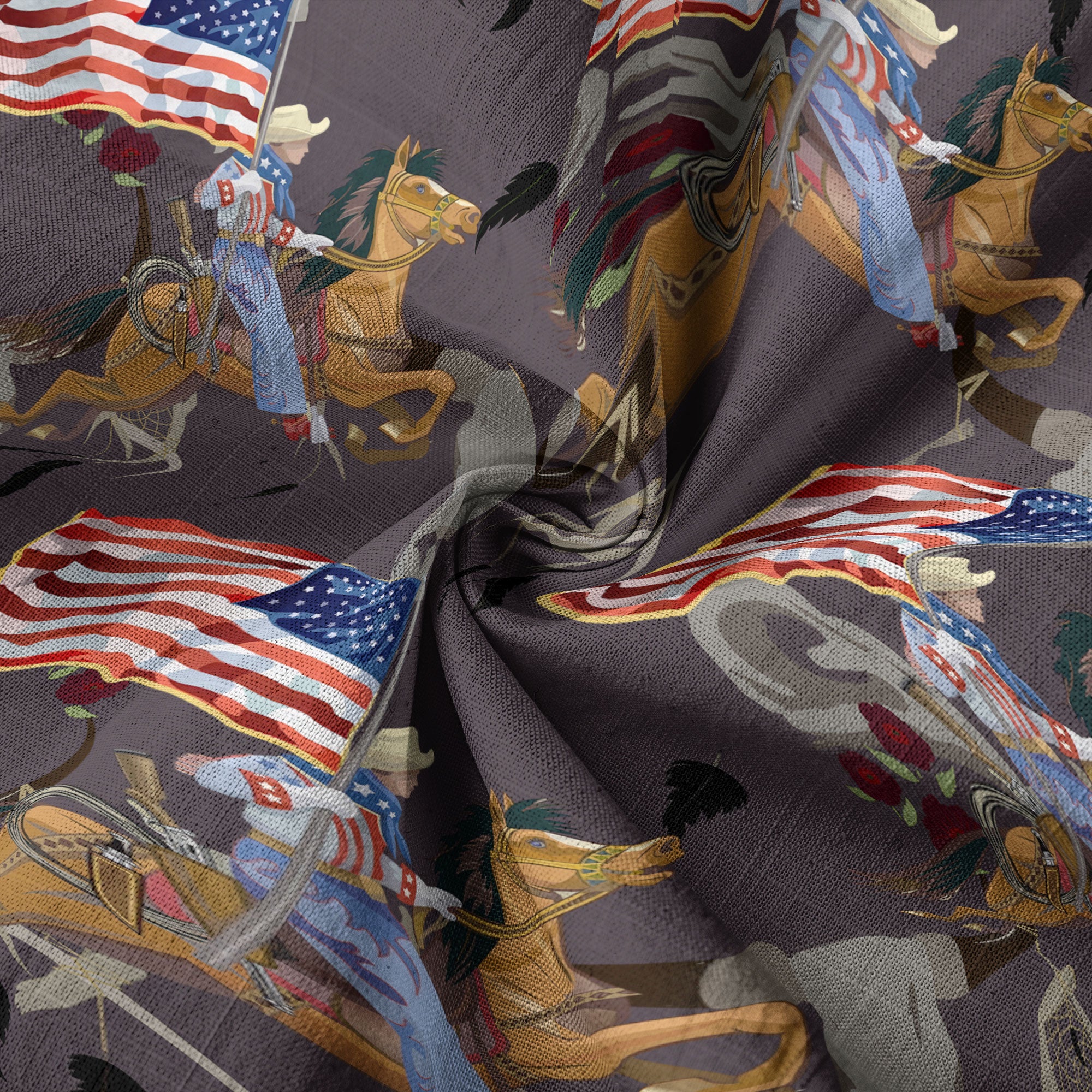American Rodeo Hawaiian Shirt Colorful Cowboys Riding Patriotic Western Shirt 4th of July
