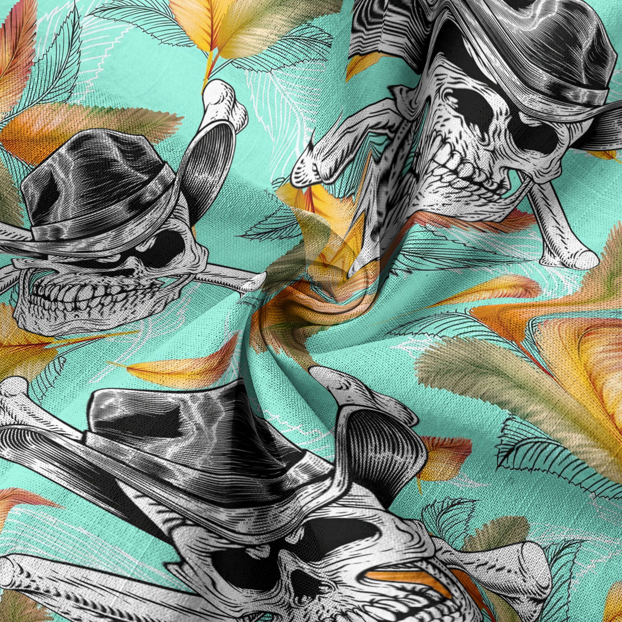 Western Skull Hawaiian Shirt Tropical Summer Vacation