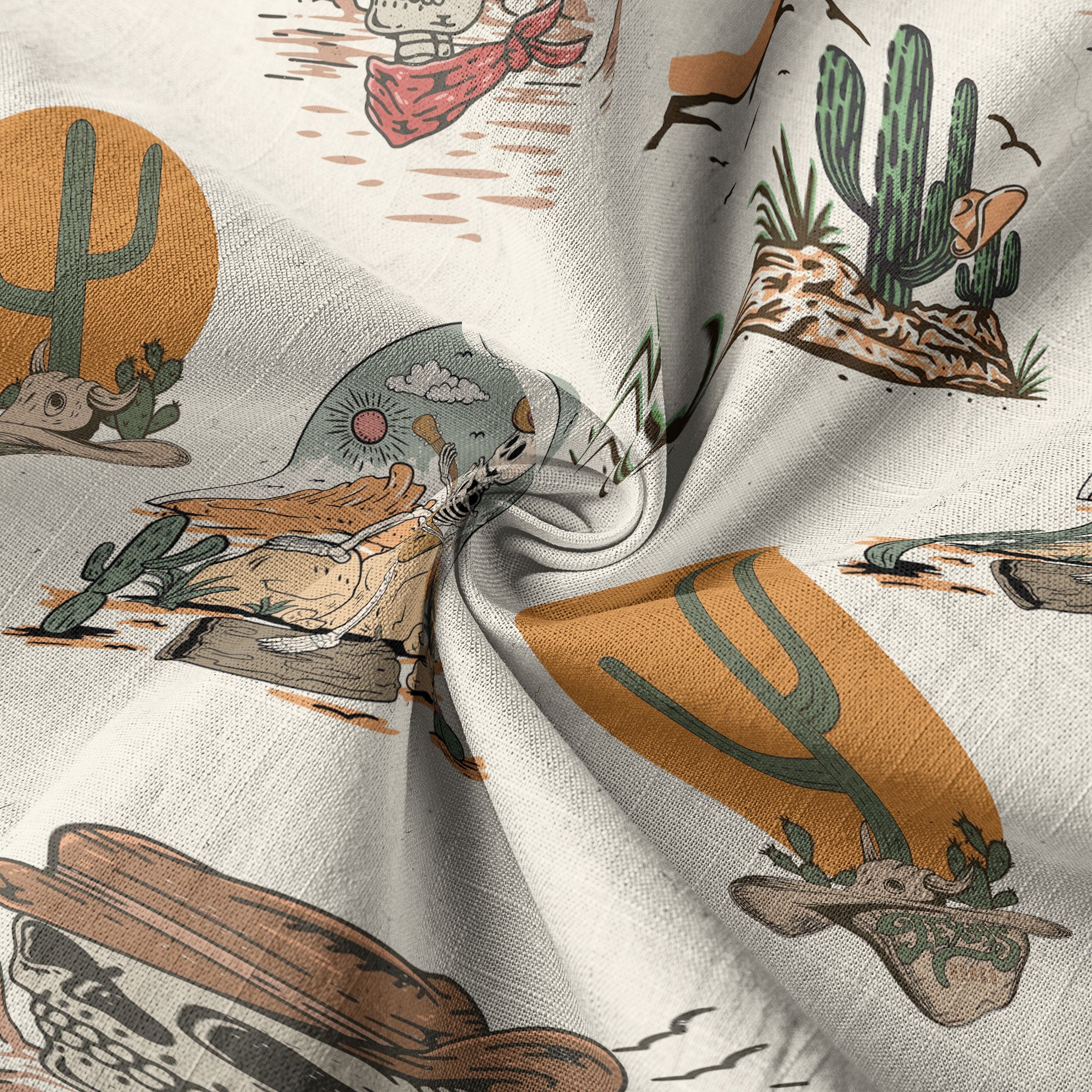 Western Skull Hawaiian Shirt Tropical Summer Vacation