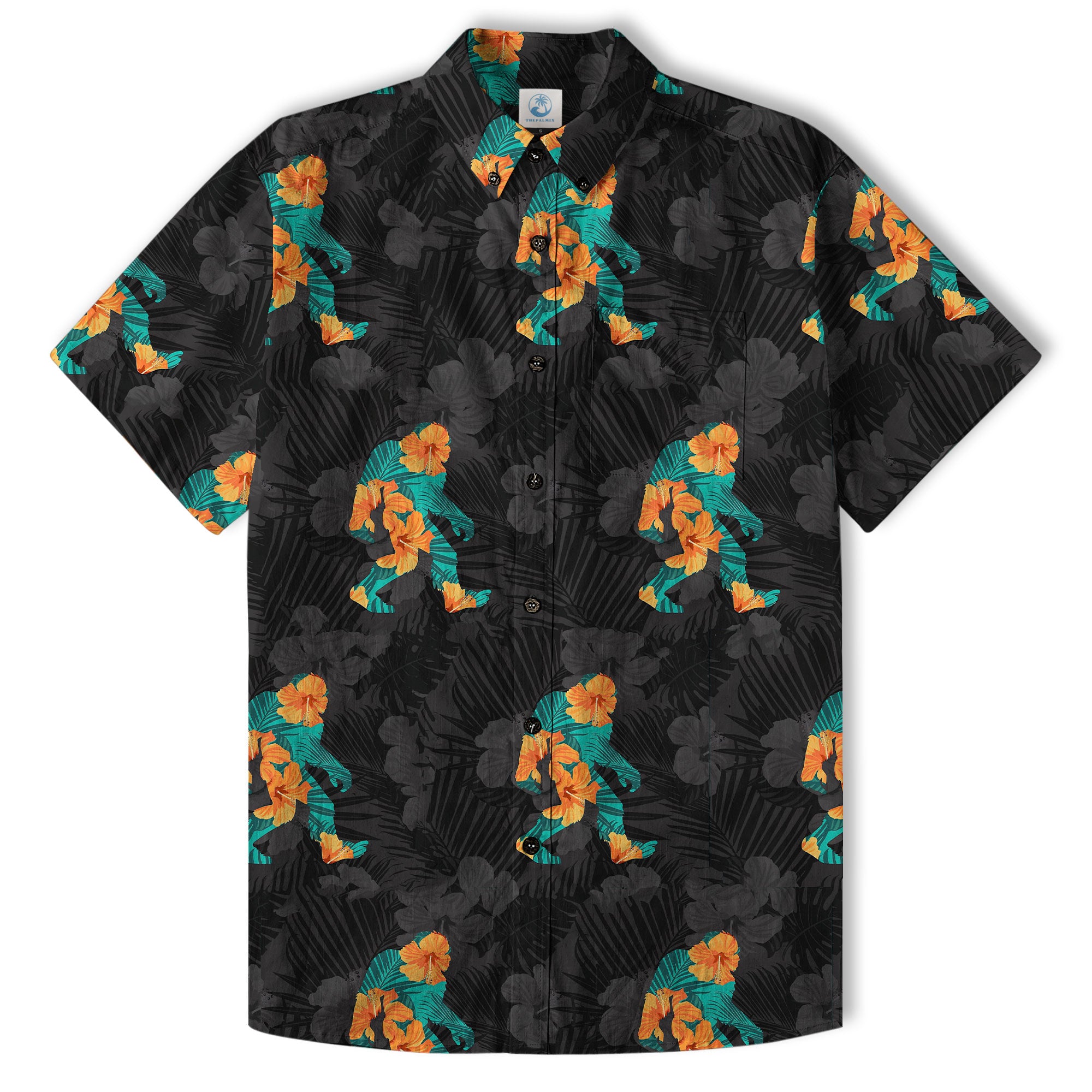 Bigfoot Men's Aloha Hawaiian Shirt, Funny Sasquatch Unisex Short Sleeve Button Shirt - The Palmix
