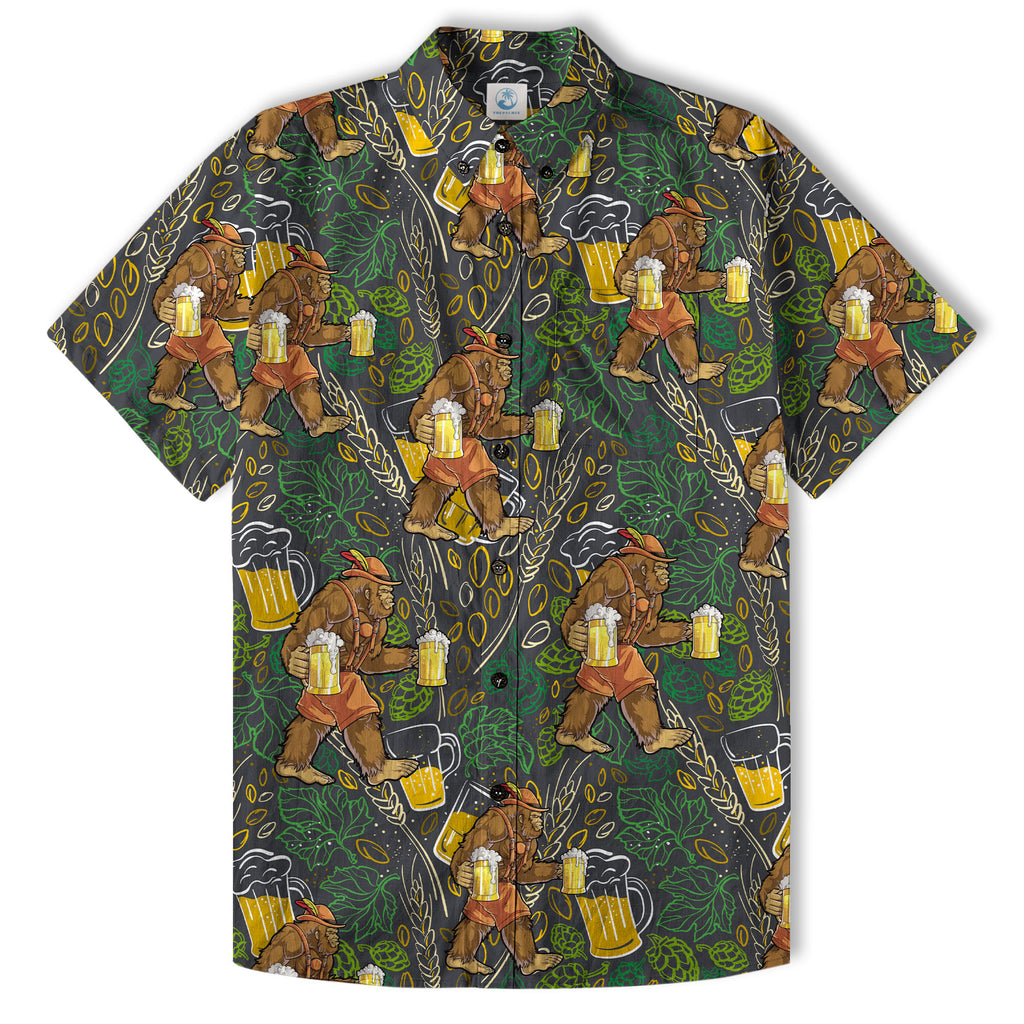 Bigfoot Beer Hawaiian Shirt, Bigfoot Aloha Shirt, Beer Button Down Shirt - The Palmix