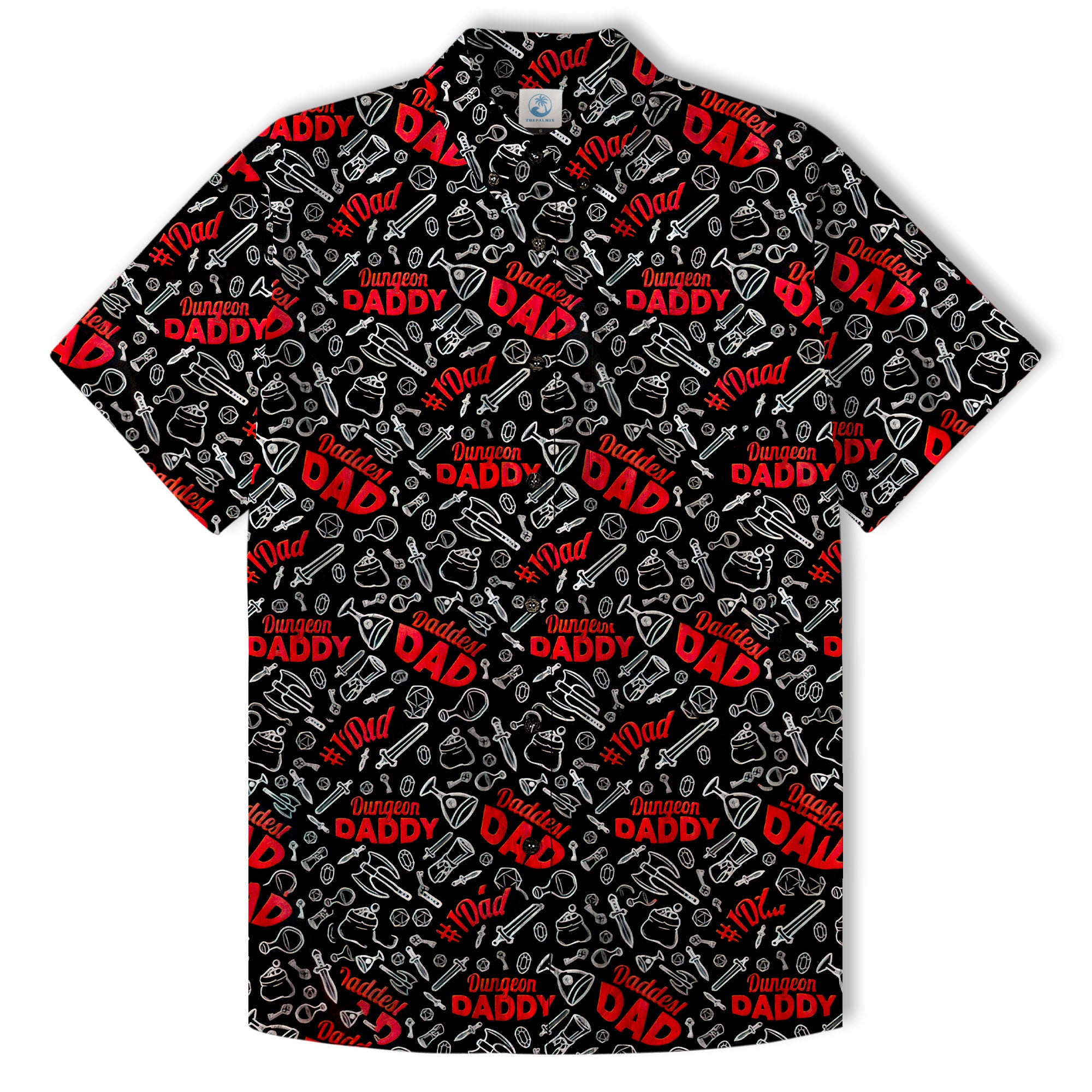 DnD Hawaii Shirt, Dice Print Hawaii Shirt, Dungeon Master Gift, Roleplaying Game Aloha Hawaii Shirt - The Palmix