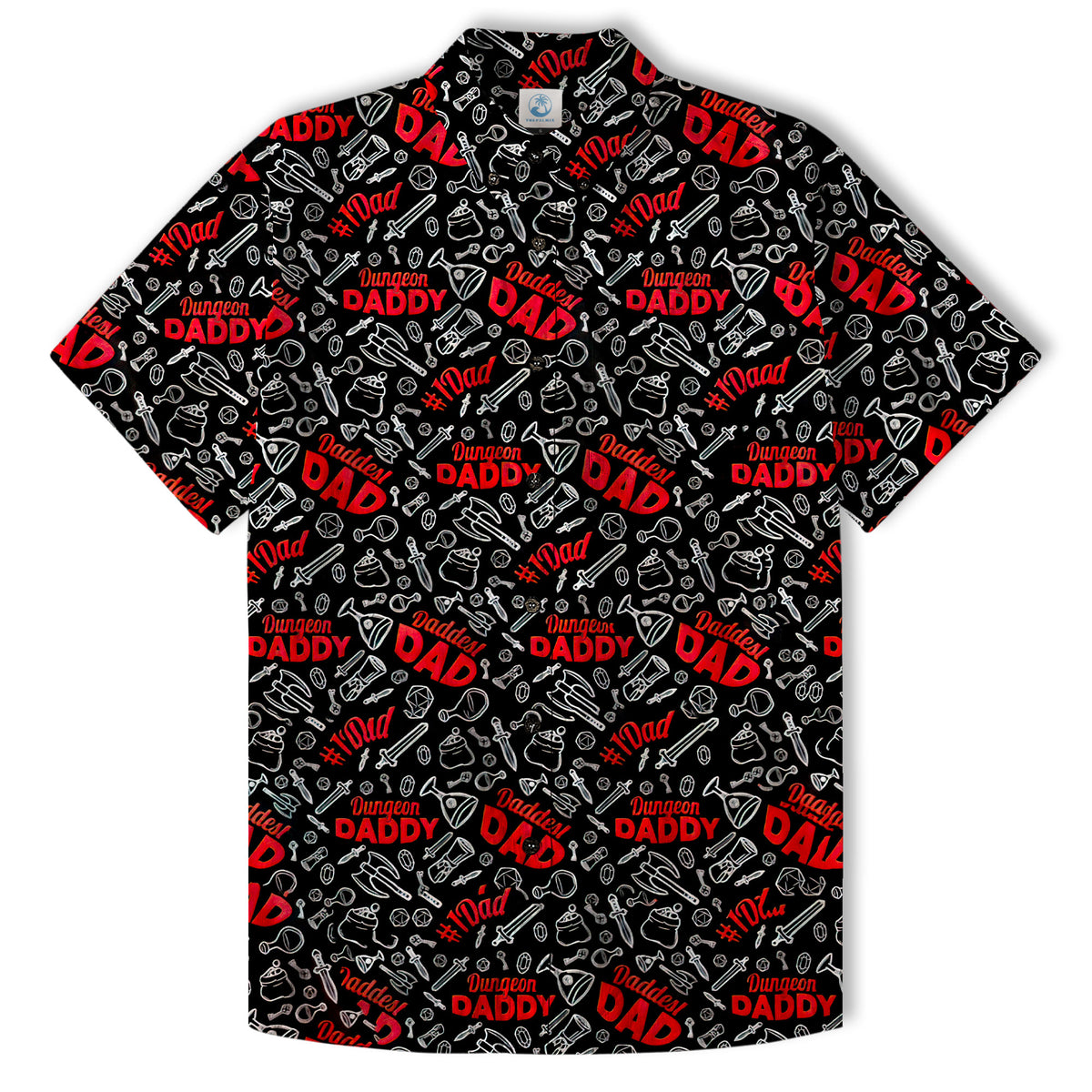 DnD Hawaii Shirt, Dice Print Hawaii Shirt, Dungeon Master Gift, Roleplaying Game Aloha Hawaii Shirt - The Palmix