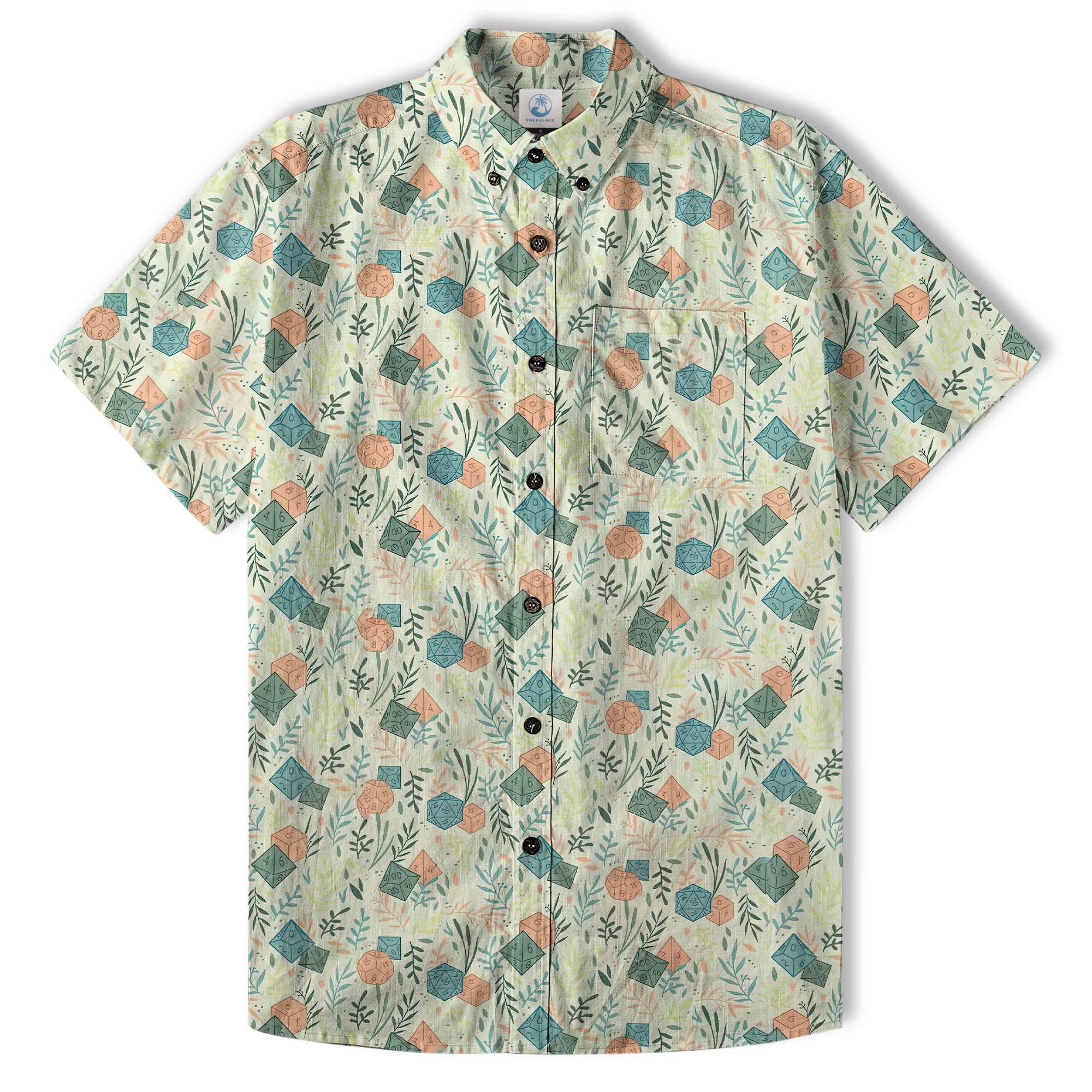 DnD Hawaii Shirt, Dice Print Hawaii Shirt, Dungeon Master Gift, Roleplaying Game Aloha Hawaii Shirt - The Palmix