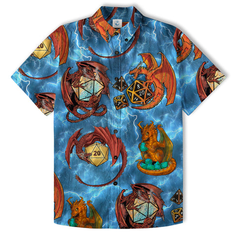 Dungeon Daddy Shirt, DnD Aloha Hawaiian Shirt, DnD Dad Hawaii Button Down Shirt - The Palmix