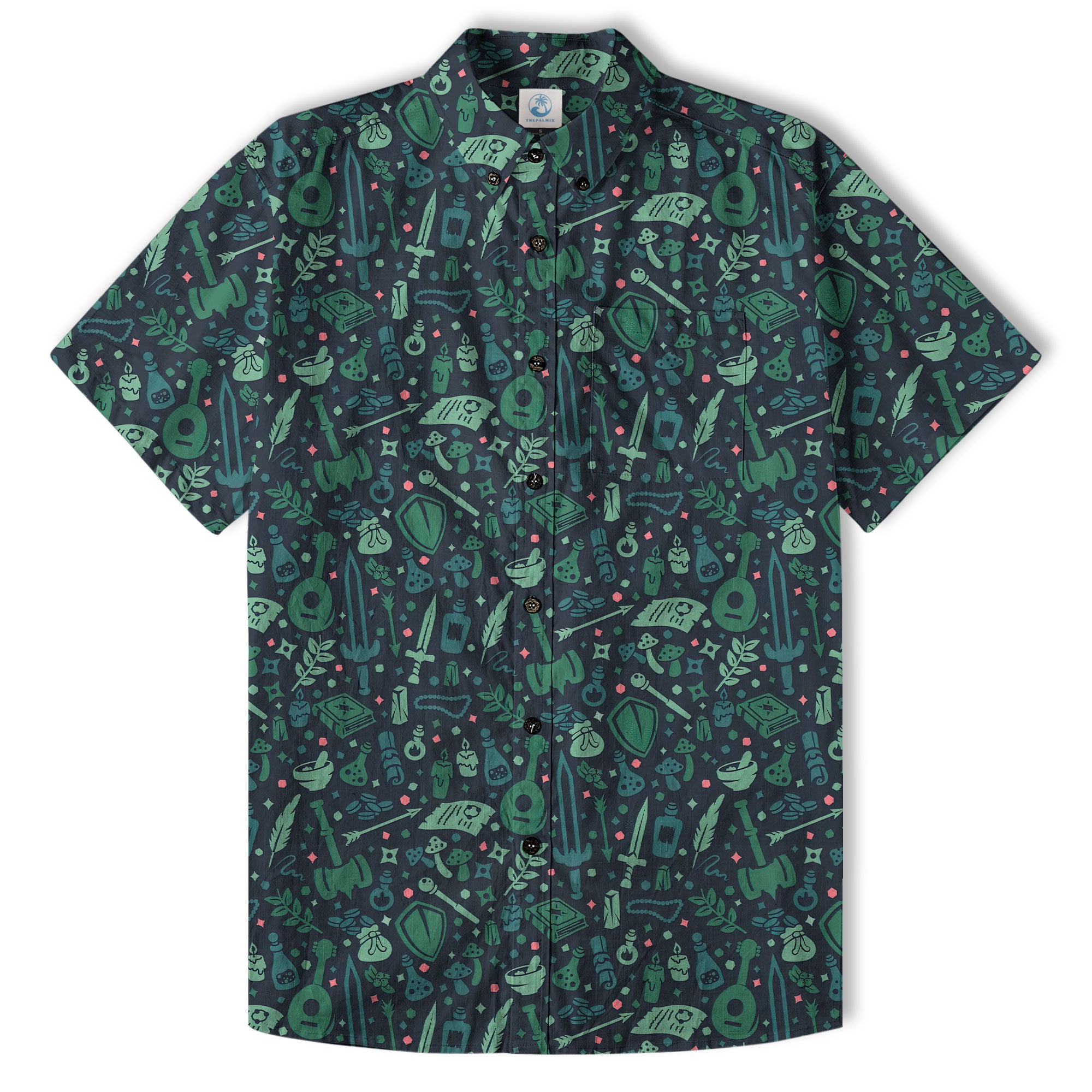 Dungeon Daddy Shirt, DnD Aloha Hawaiian Shirt, DnD Dad Hawaii Button Down Shirt - The Palmix