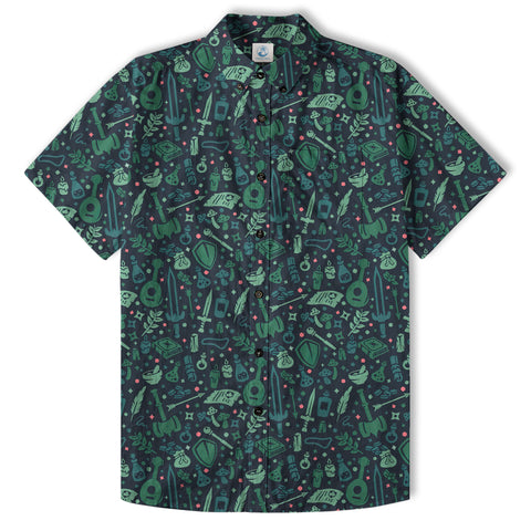 Dungeon Daddy Shirt, DnD Aloha Hawaiian Shirt, DnD Dad Hawaii Button Down Shirt - The Palmix