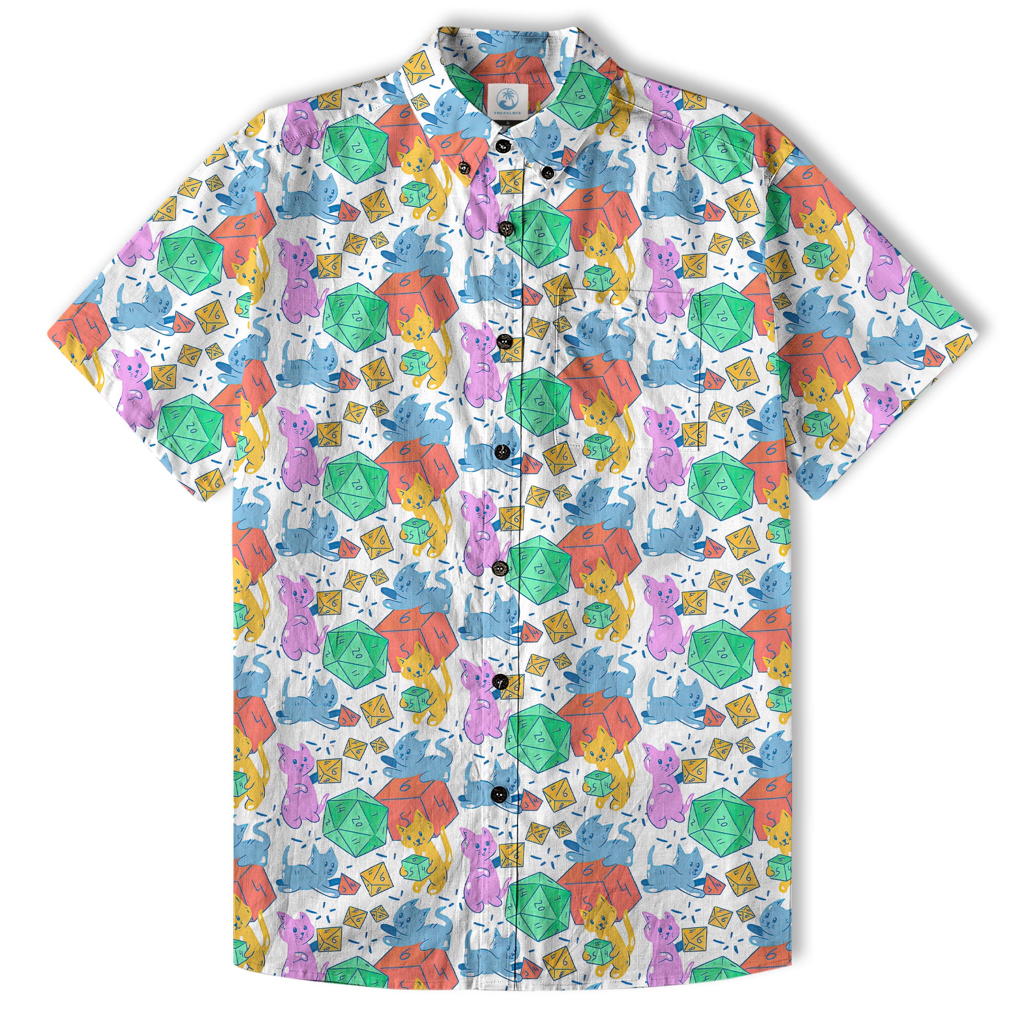DnD Hawaiian Shirt, Dice Hawaiian Shirt, Dungeon Master Gift, Roleplaying Game Shirt - The Palmix