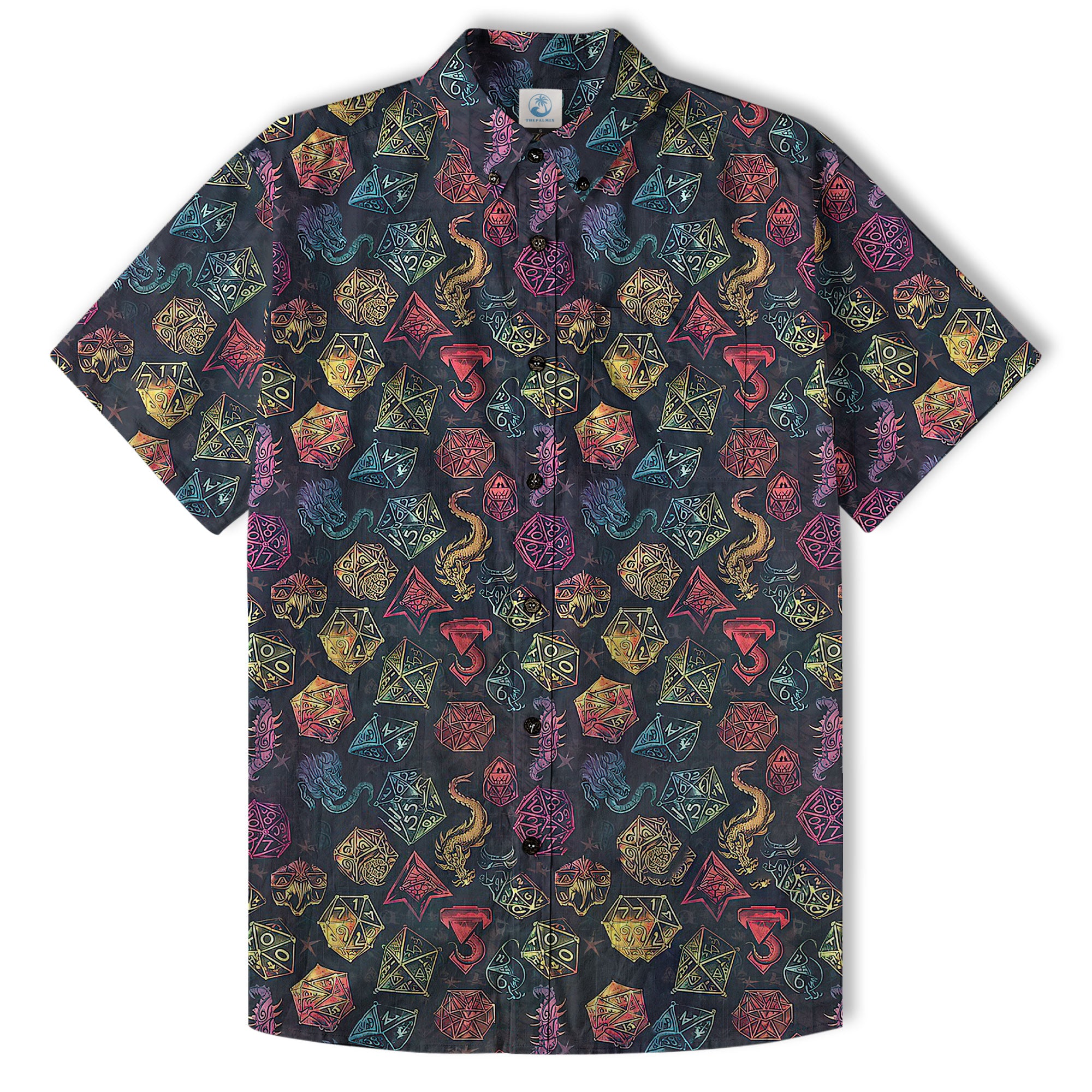 Dungeons Daddy Aloha Hawaii Shirt, DND Game Pattern Shirt Gift for Dad - The Palmix