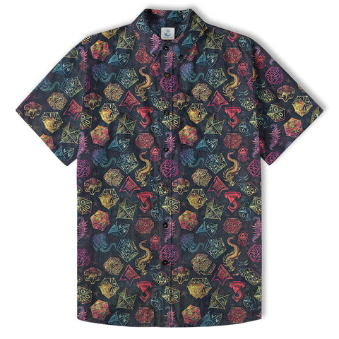 Dungeons Daddy Aloha Hawaii Shirt, DND Game Pattern Shirt Gift for Dad - The Palmix