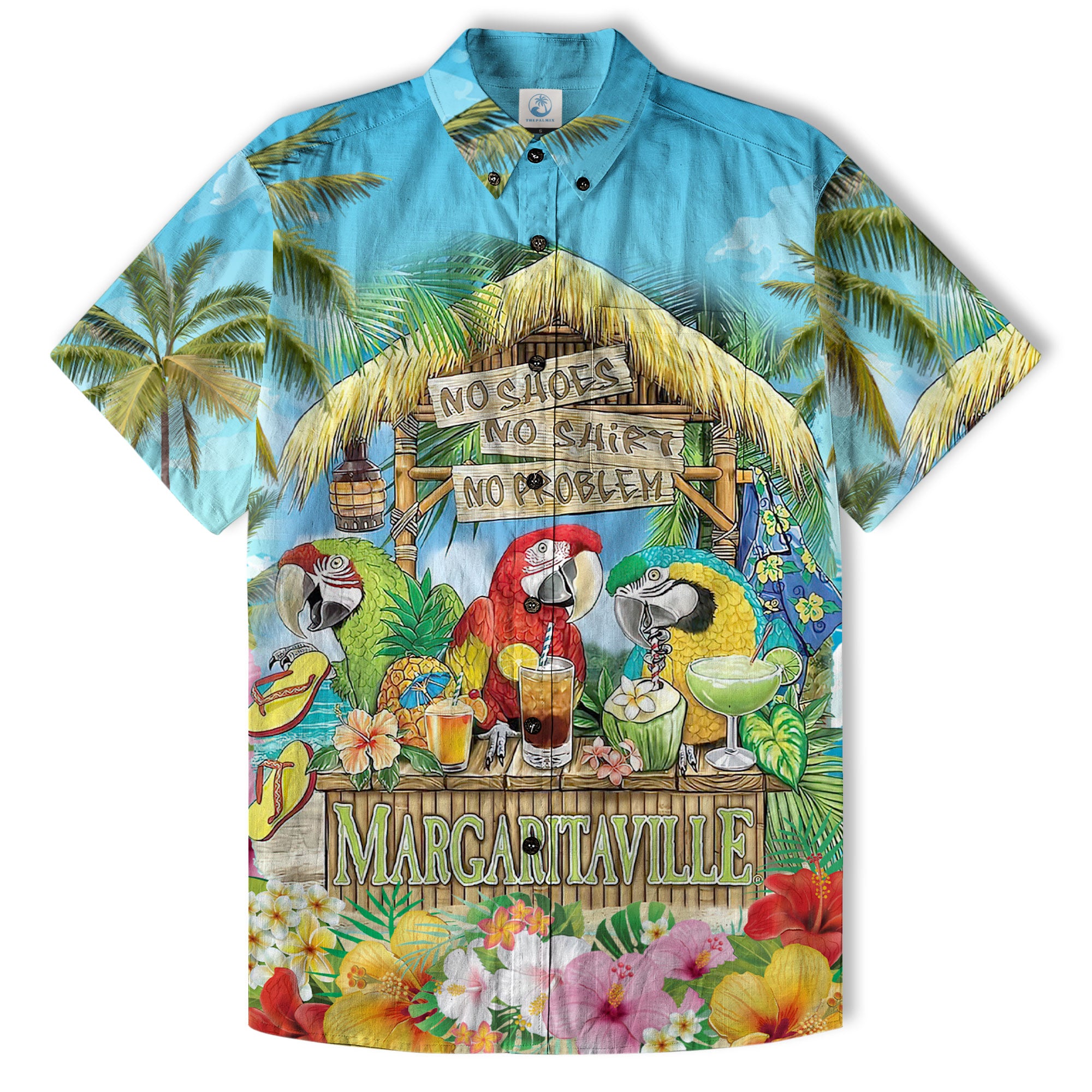 No Shoes No Shirt No Problem Parrot Hawaiian Shirt, Parrot Hawaiian Shirt, Parrot Summer Hawaiian Aloha Shirt - The Palmix
