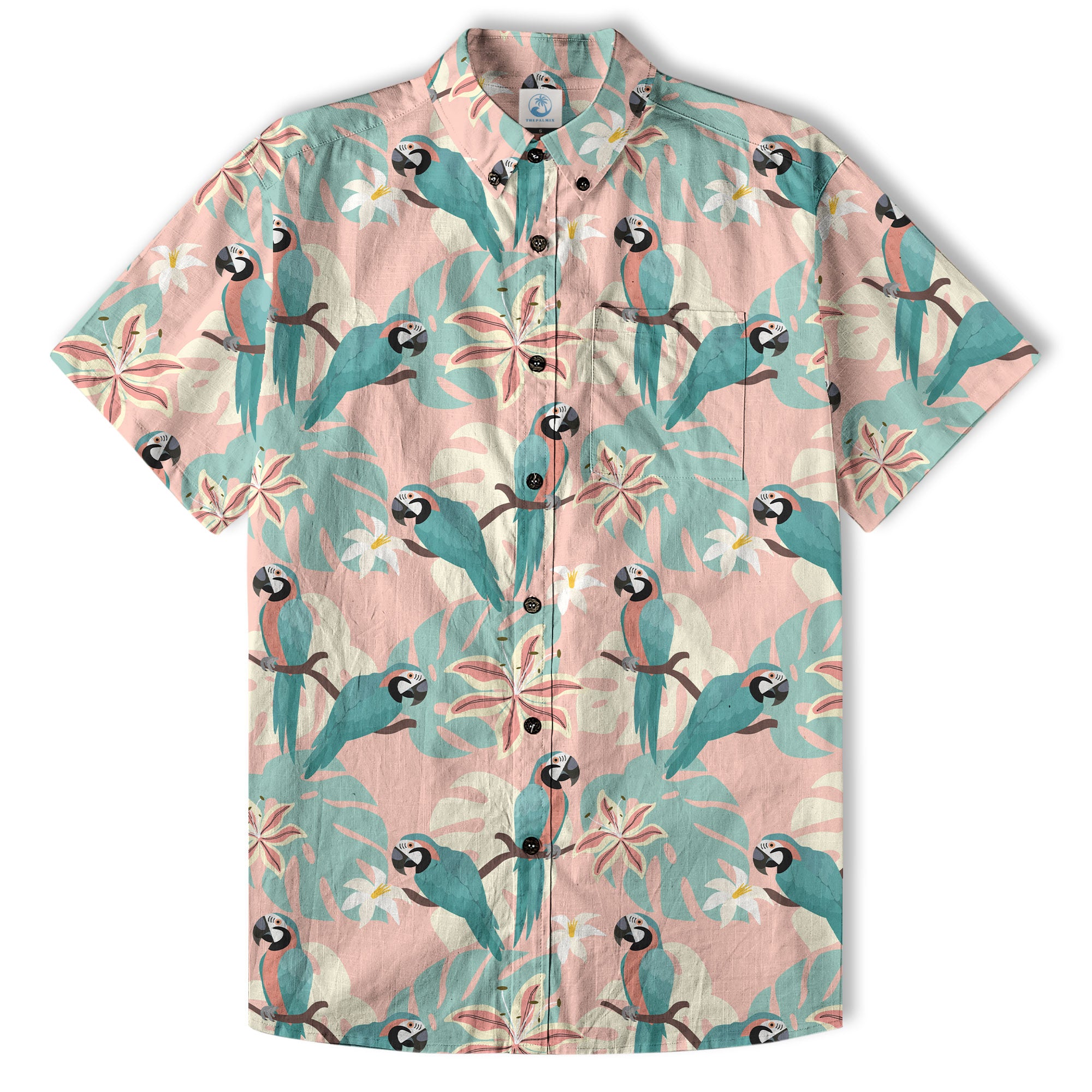 Tropical Parrot Summer Hawaiian Shirt, Colorful Parrot Flowers Pattern Hawaii Shirt - The Palmix