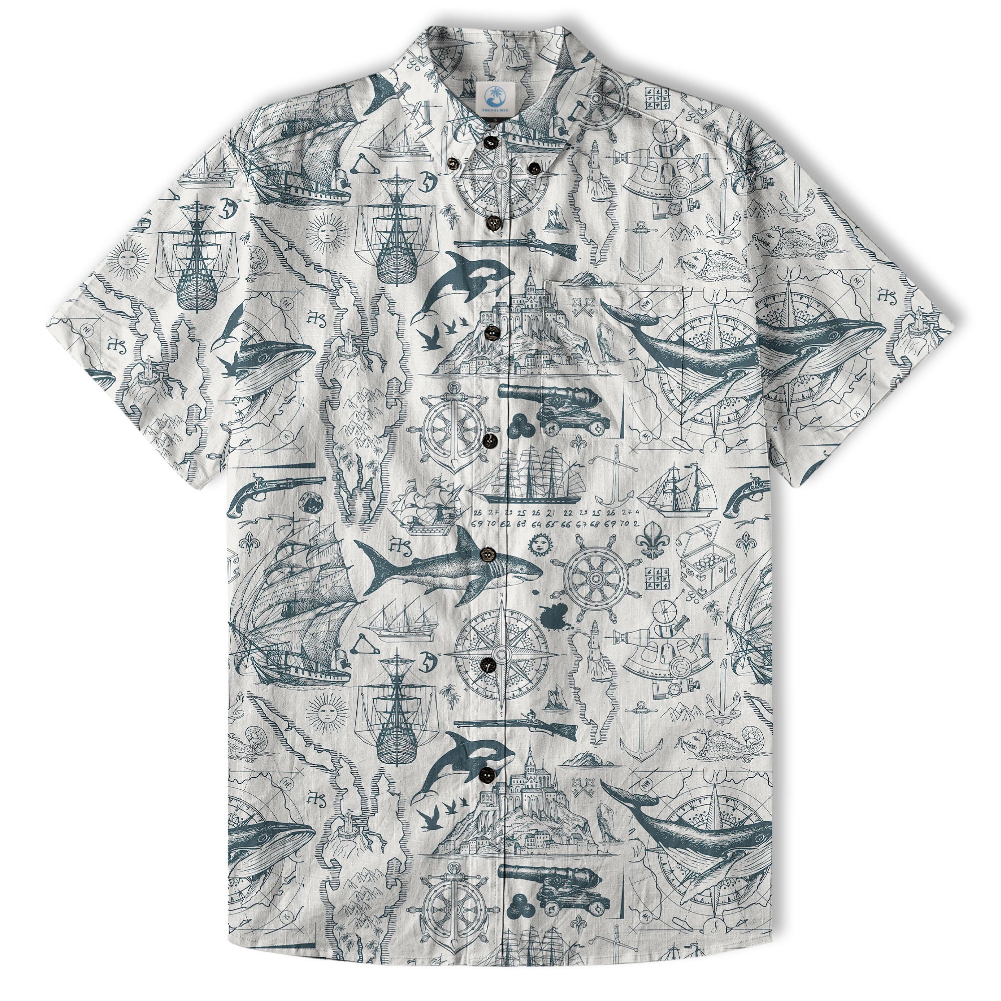 Sea Hawaiian Shirts for Men Women, Sea Animal Aloha Summer Beach Shirt Short Sleeve Button Down - The Palmix