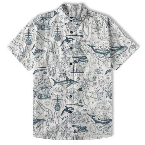 Sea Hawaiian Shirts for Men Women, Sea Animal Aloha Summer Beach Shirt Short Sleeve Button Down - The Palmix