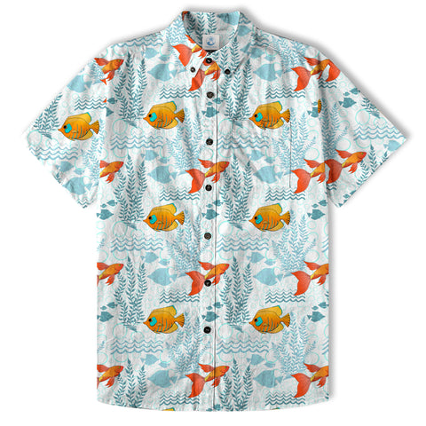Sea Ocean Animals Women's Hawaiian Shirt, Ocean Fish Print - The Palmix