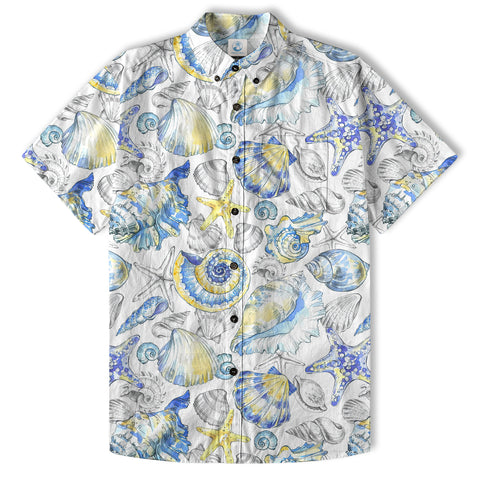 Ocean Animals Women's Hawaiian Shirt, Ocean Aloha Hawaiian Print - The Palmix