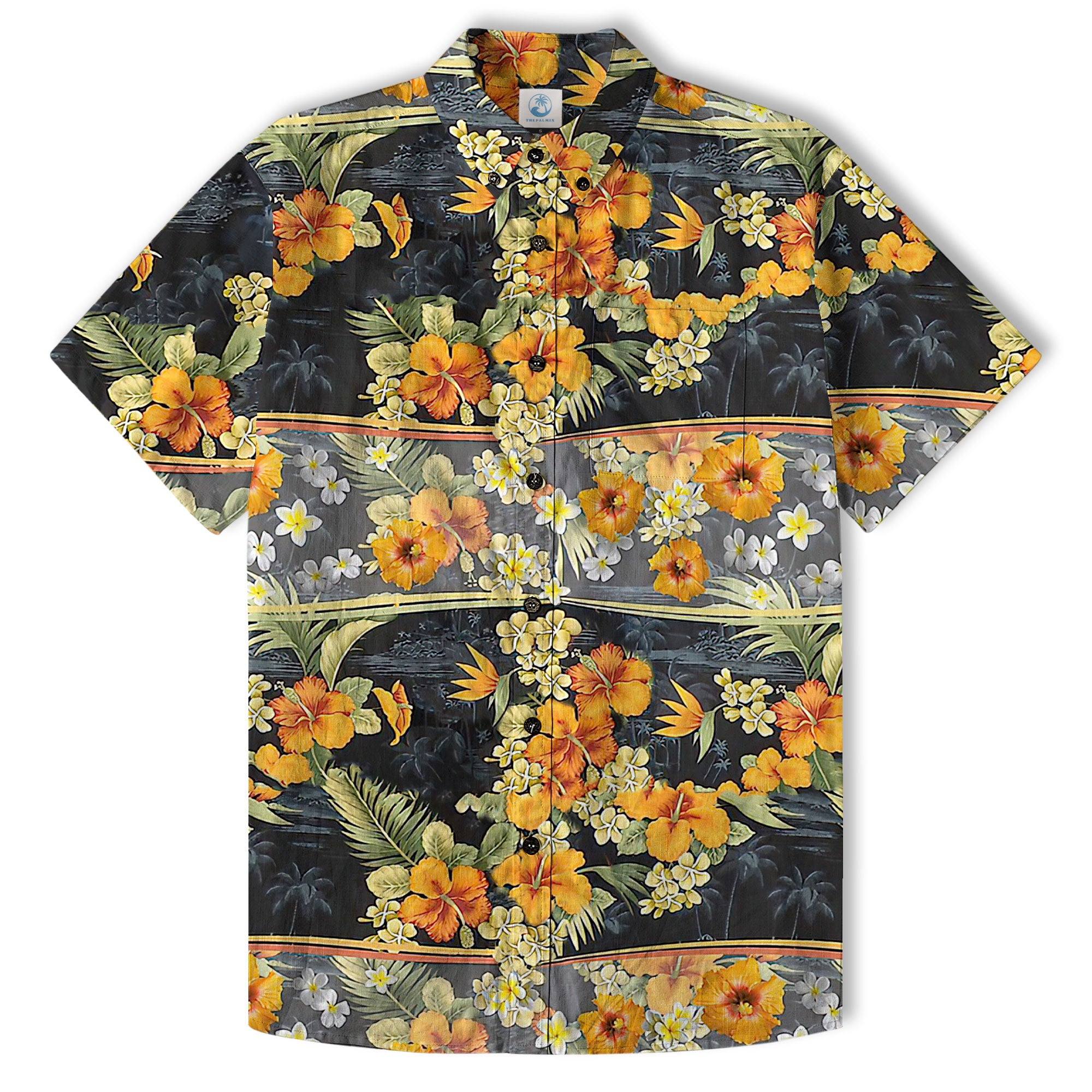Floral Pattern Short Sleeve Luau Beach Aloha Hawaiian Shirt - The Palmix