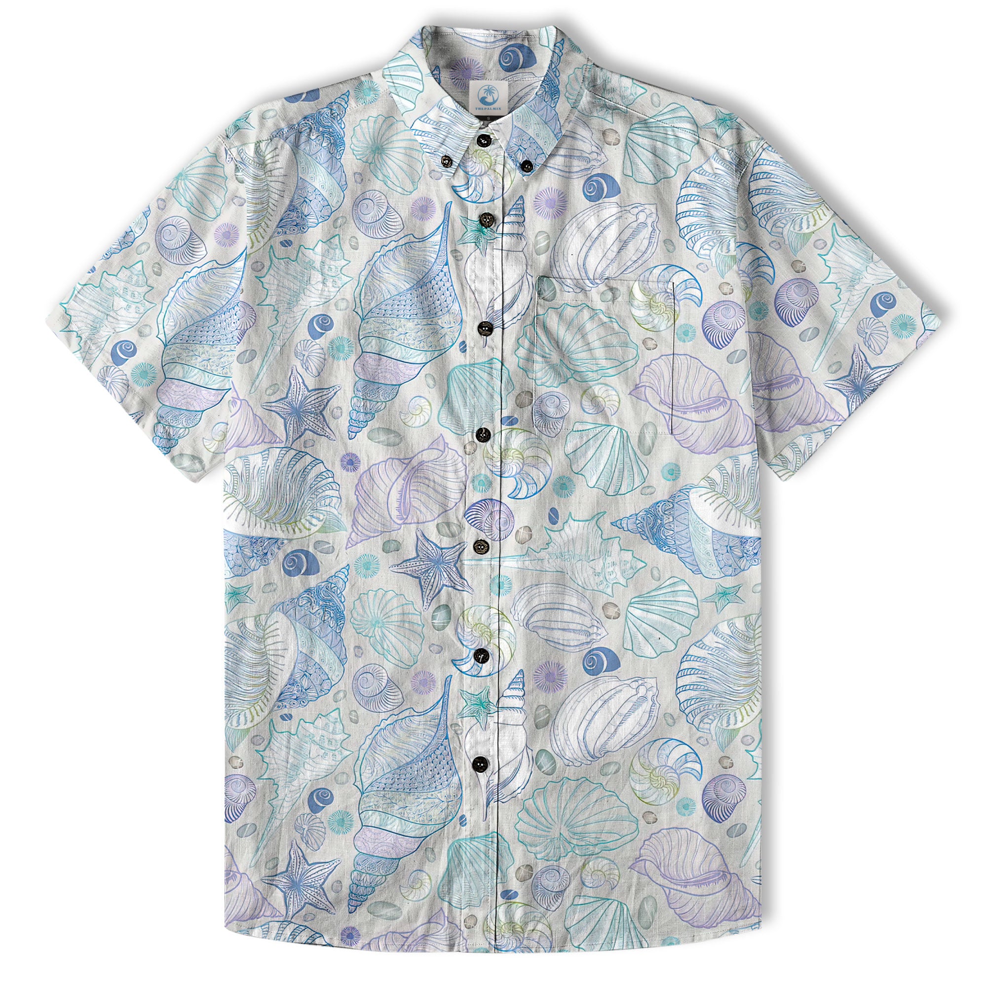 Sea Shells Animal Pattern Hawaii Shirt, Turtle Hawaiian Shirt for Men Women - The Palmix