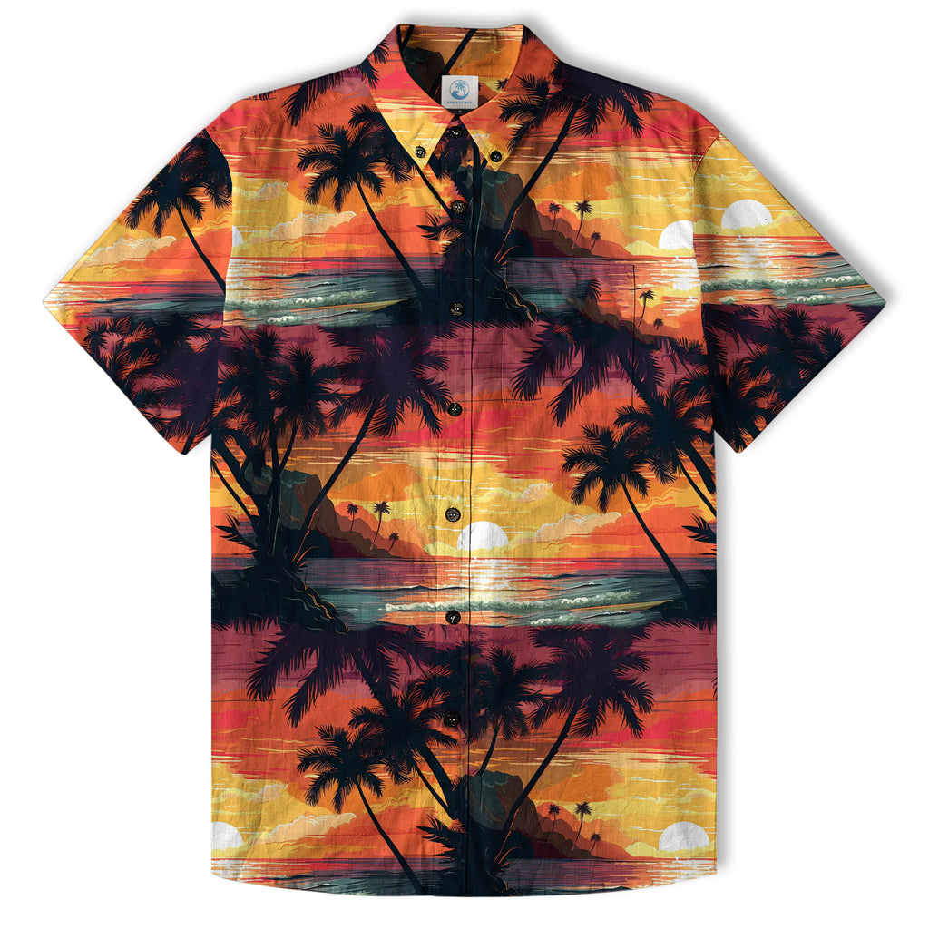 Sunset Summer Hawaiian Shirt, Beach Tropical Hawaiian Shirt - The Palmix