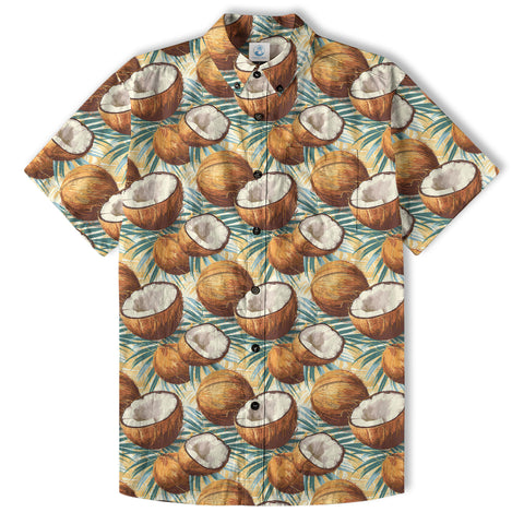 Coconut Trees Pattern Hawaii Shirt, Summer Beach Shirt - The Palmix