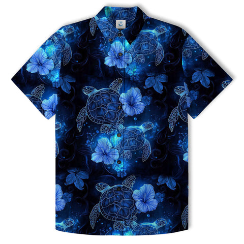 Ocean Animals Hawaiian Button Up Shirt, Sea Hawaii Shirt - The Palmix
