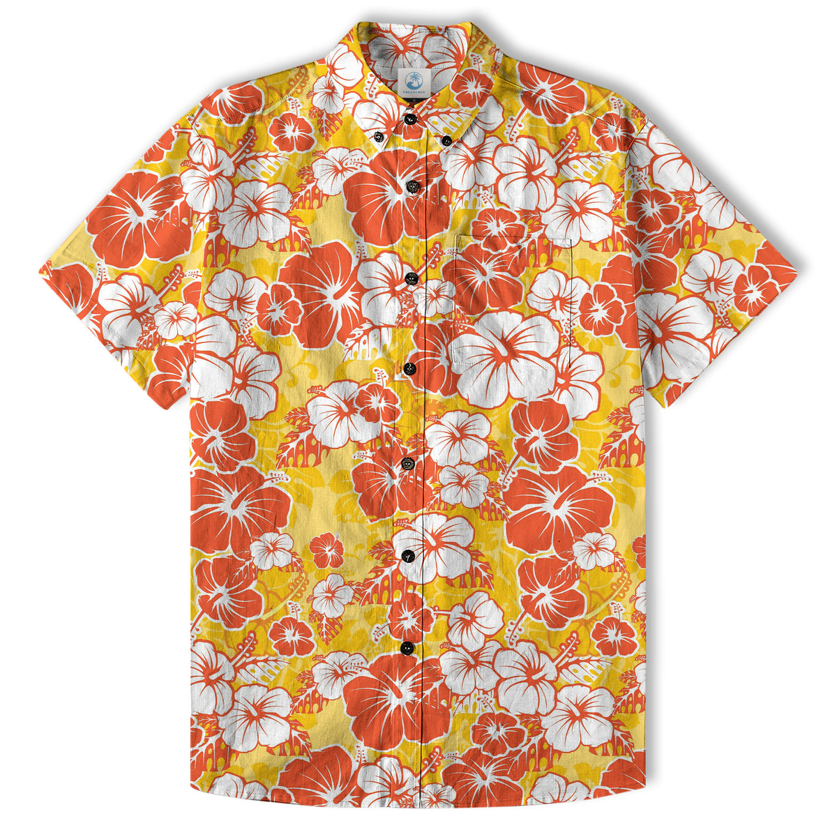 Hibiscus Floral Pattern Hawaiian Button Up Shirt, Sea Hawaii Shirt - The Palmix