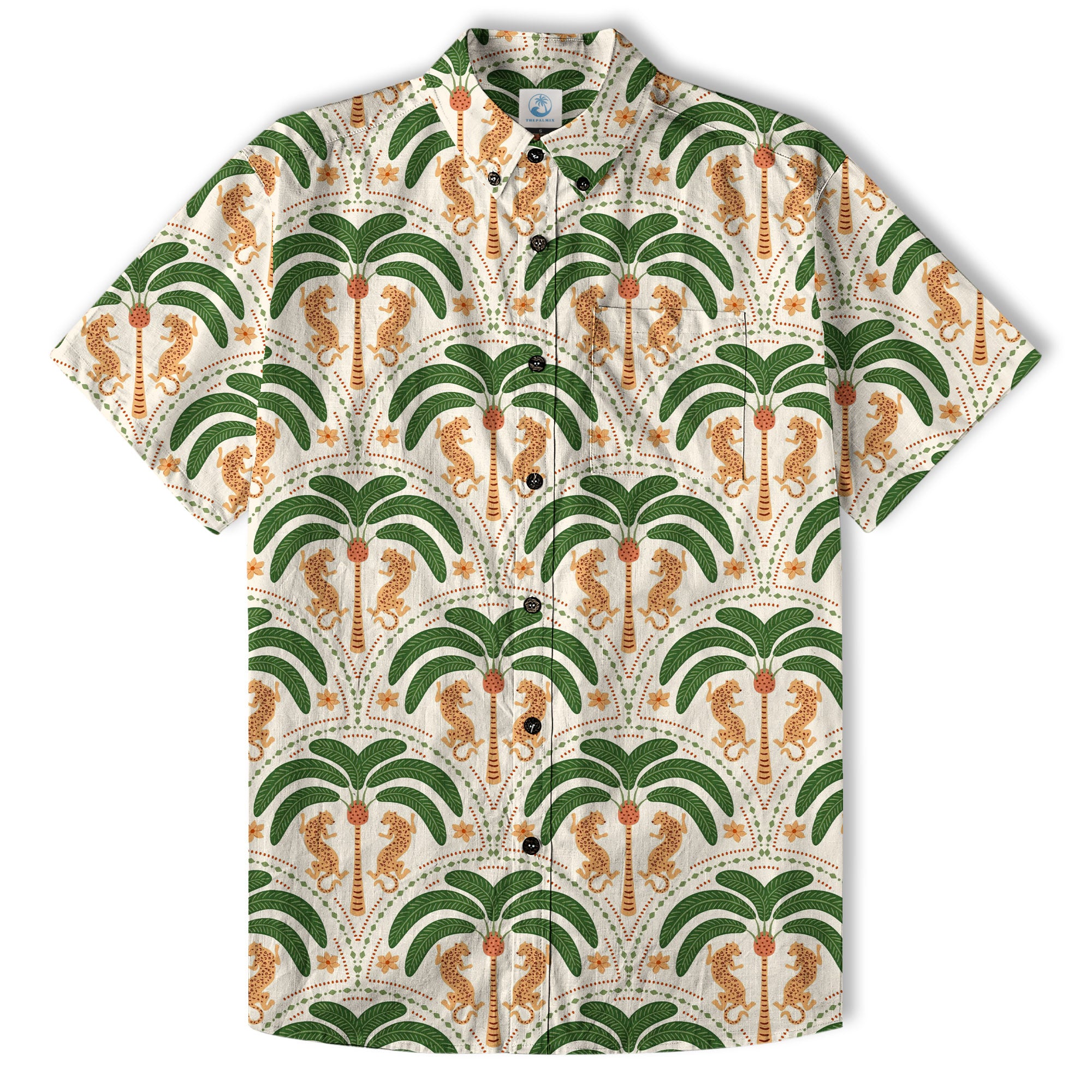 Tropical Fruits Aloha Hawaiian Button Up Shirt, Summer Beach Aloha Hawaii Shirt - The Palmix