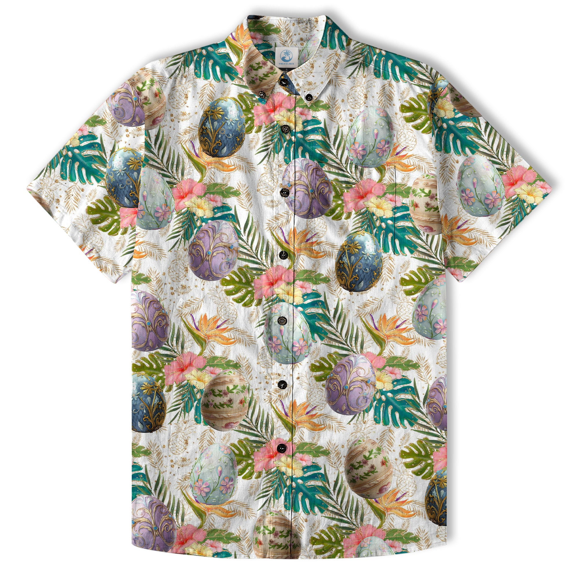 Easter Dinosaur Hawaiian Shirt Men Women Kid Youth, Bunny Dinosaur And Easter Eggs Shirt - The Palmix