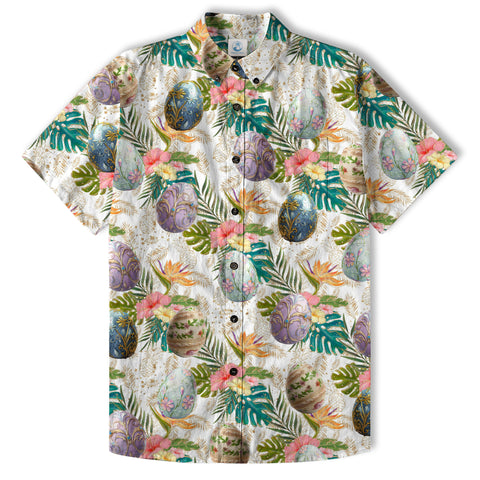 Easter Dinosaur Hawaiian Shirt Men Women Kid Youth, Bunny Dinosaur And Easter Eggs Shirt - The Palmix