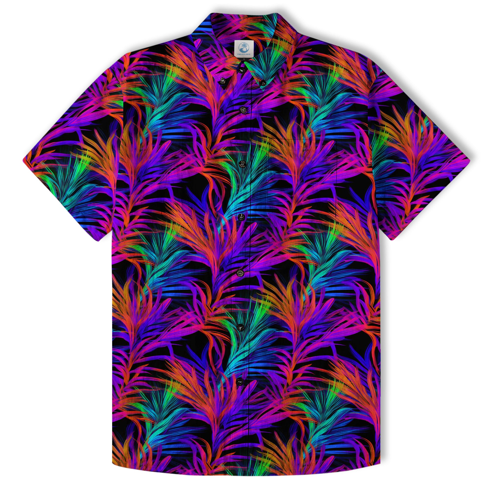 Vibrant Electric Tropical Hawaiian Shirt – Aloha Beach Pattern - The Palmix