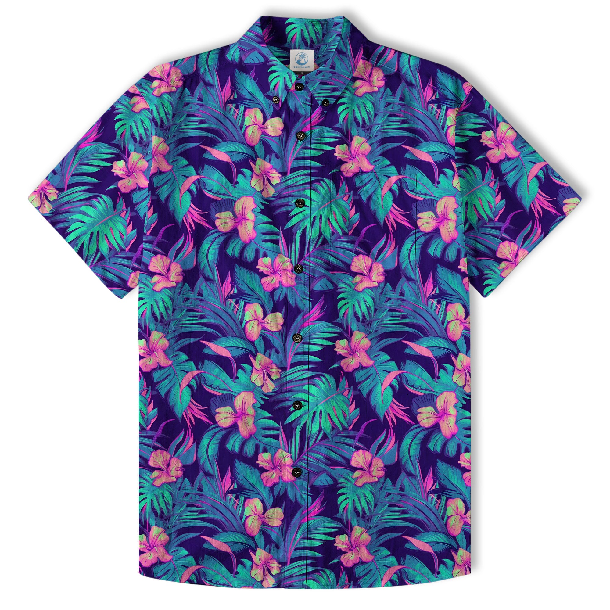 Electric Jungle Paradise Hawaiian Shirt, Colorful Tropical Beach Aloha Shirt, Hawaiian Summer Vibes Hawaiian Shirt - The Palmix